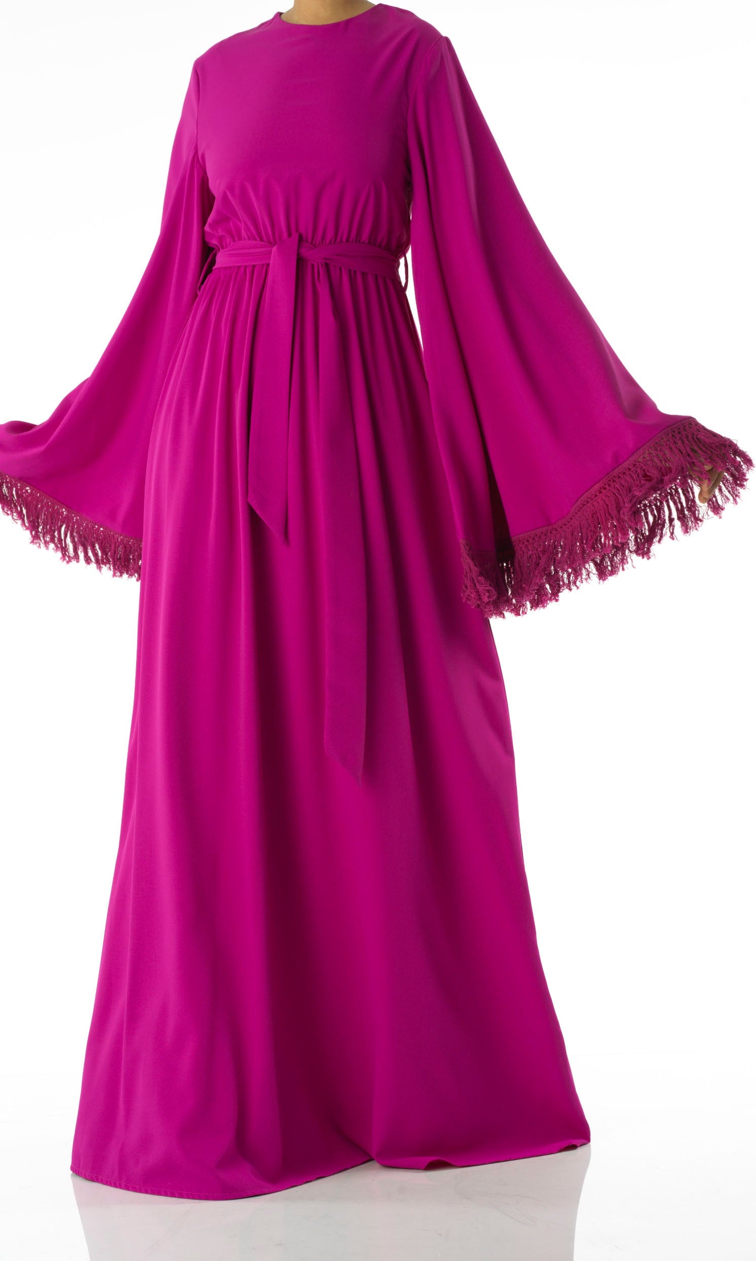 Be captivated in tassel modest maxi dress Kabayare