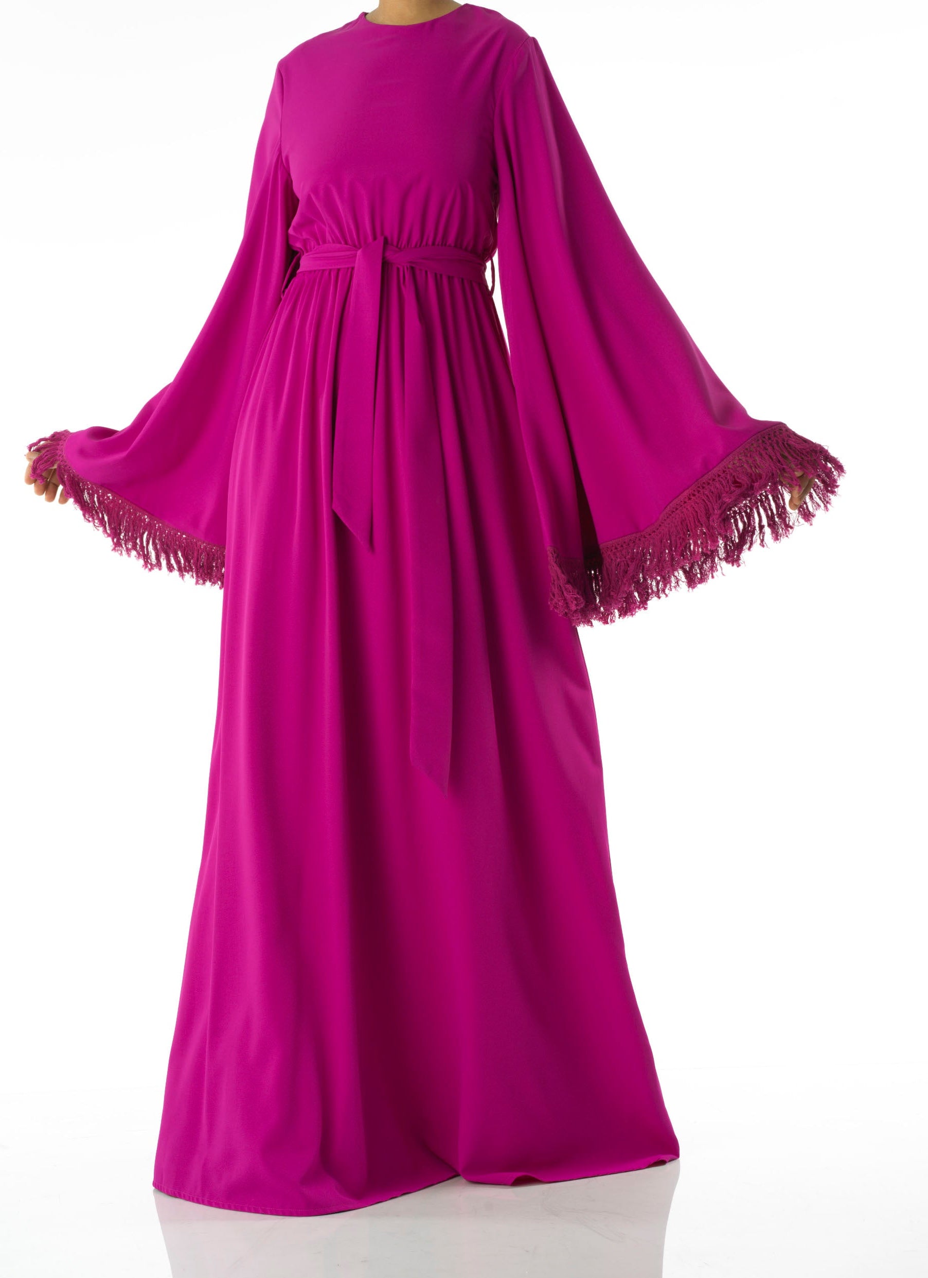 Be captivated in tassel modest maxi dress Kabayare