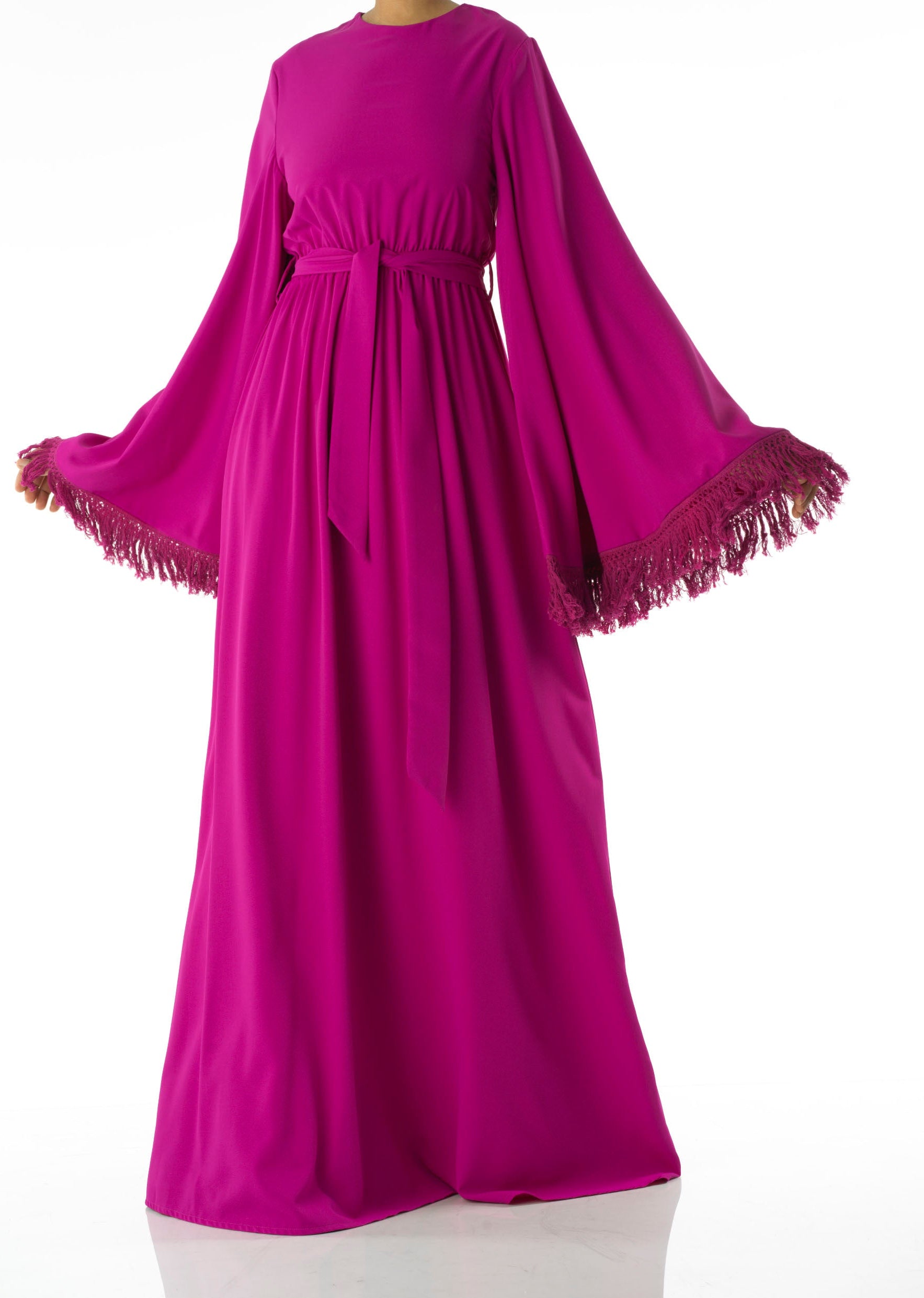 Be captivated in tassel modest maxi dress Kabayare