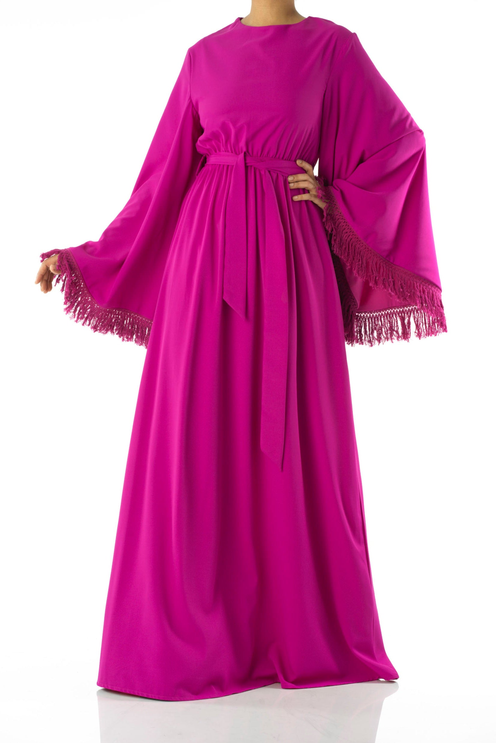 Be captivated in tassel modest maxi dress Kabayare