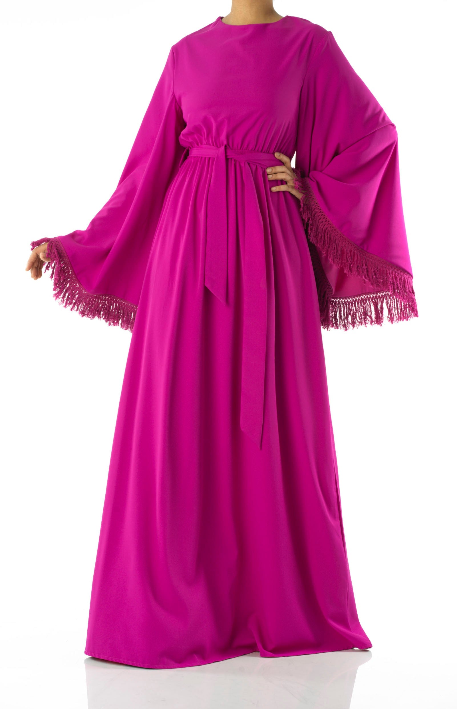 Be captivated in tassel modest maxi dress Kabayare