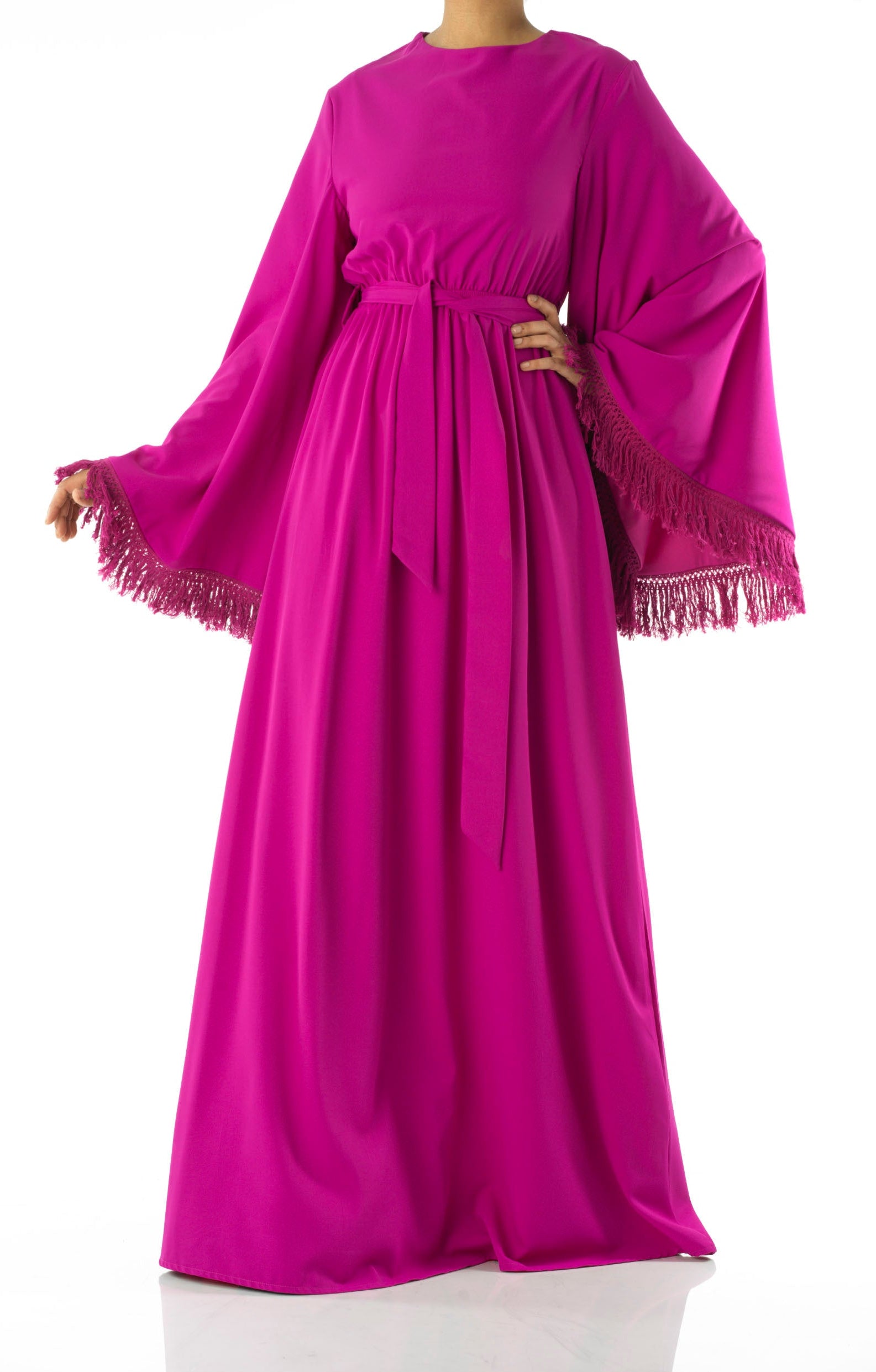 Be captivated in tassel modest maxi dress Kabayare