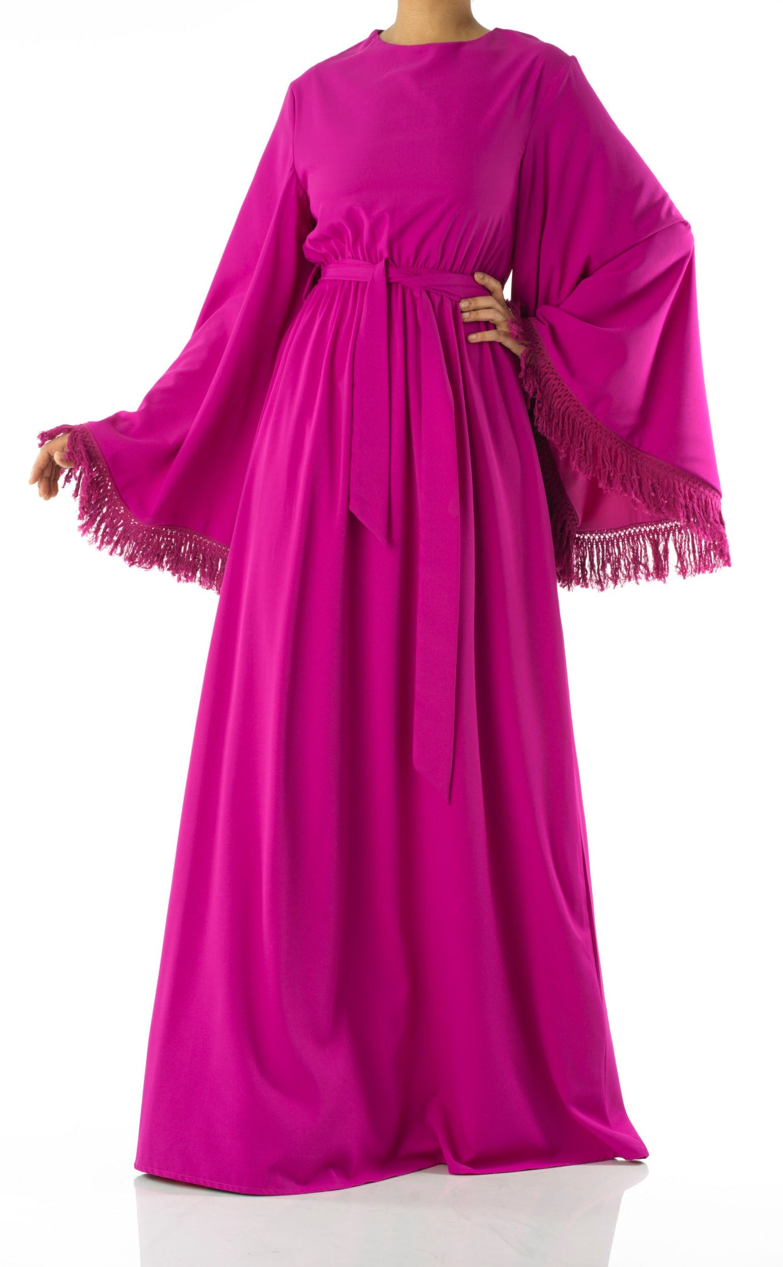 Be captivated in tassel modest maxi dress Kabayare