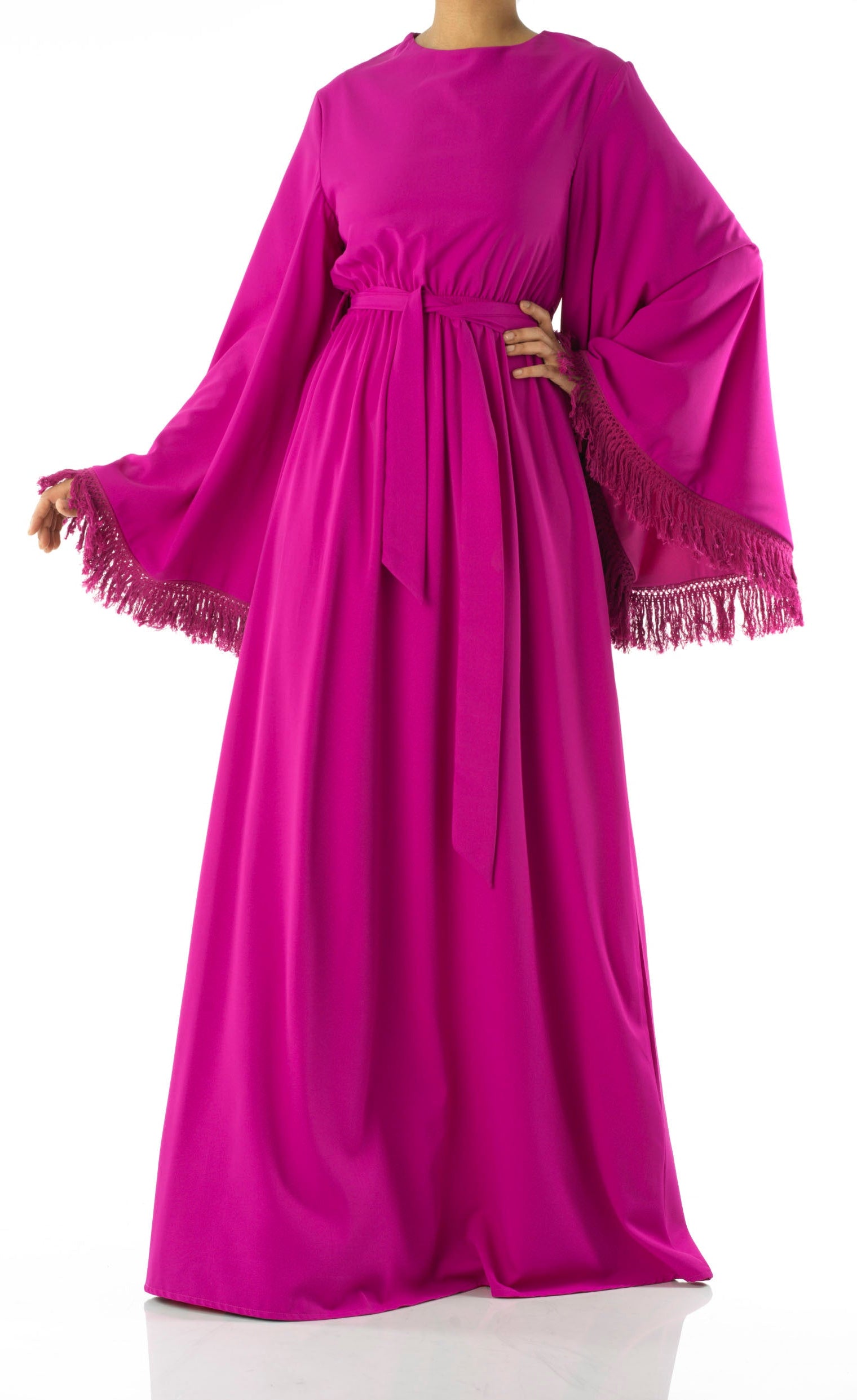 Be captivated in tassel modest maxi dress Kabayare
