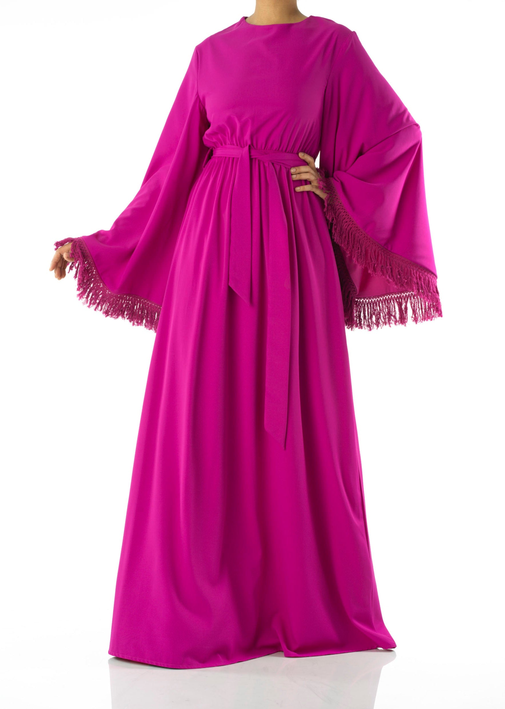 Be captivated in tassel modest maxi dress Kabayare