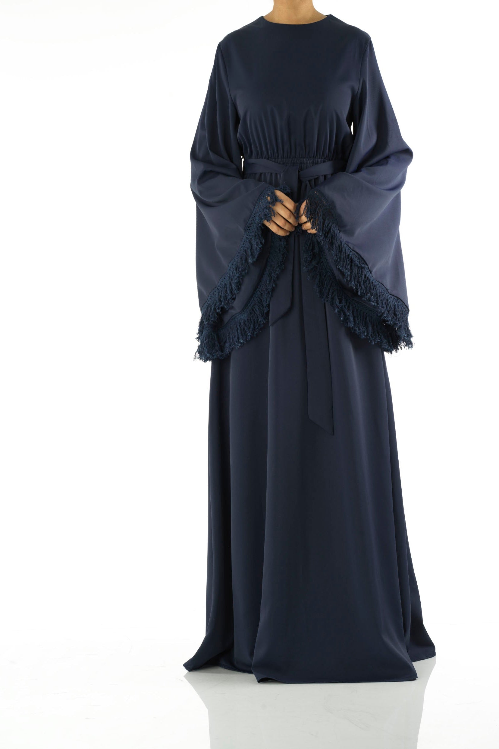 Be captivated in tassel modest maxi dress Kabayare