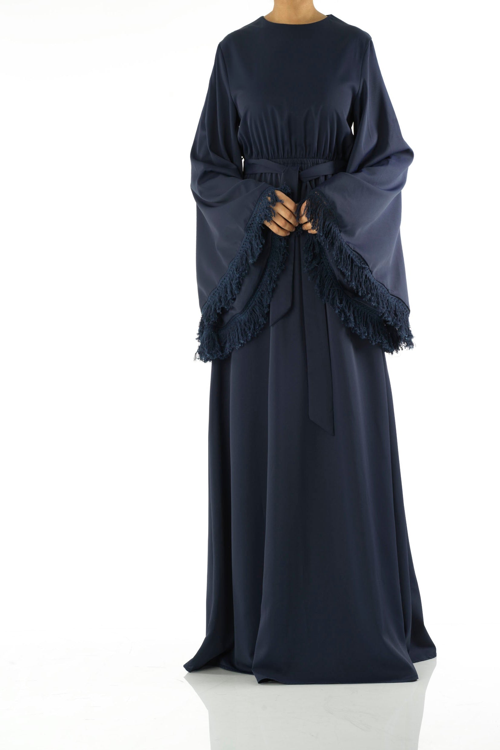 Be captivated in tassel modest maxi dress Kabayare