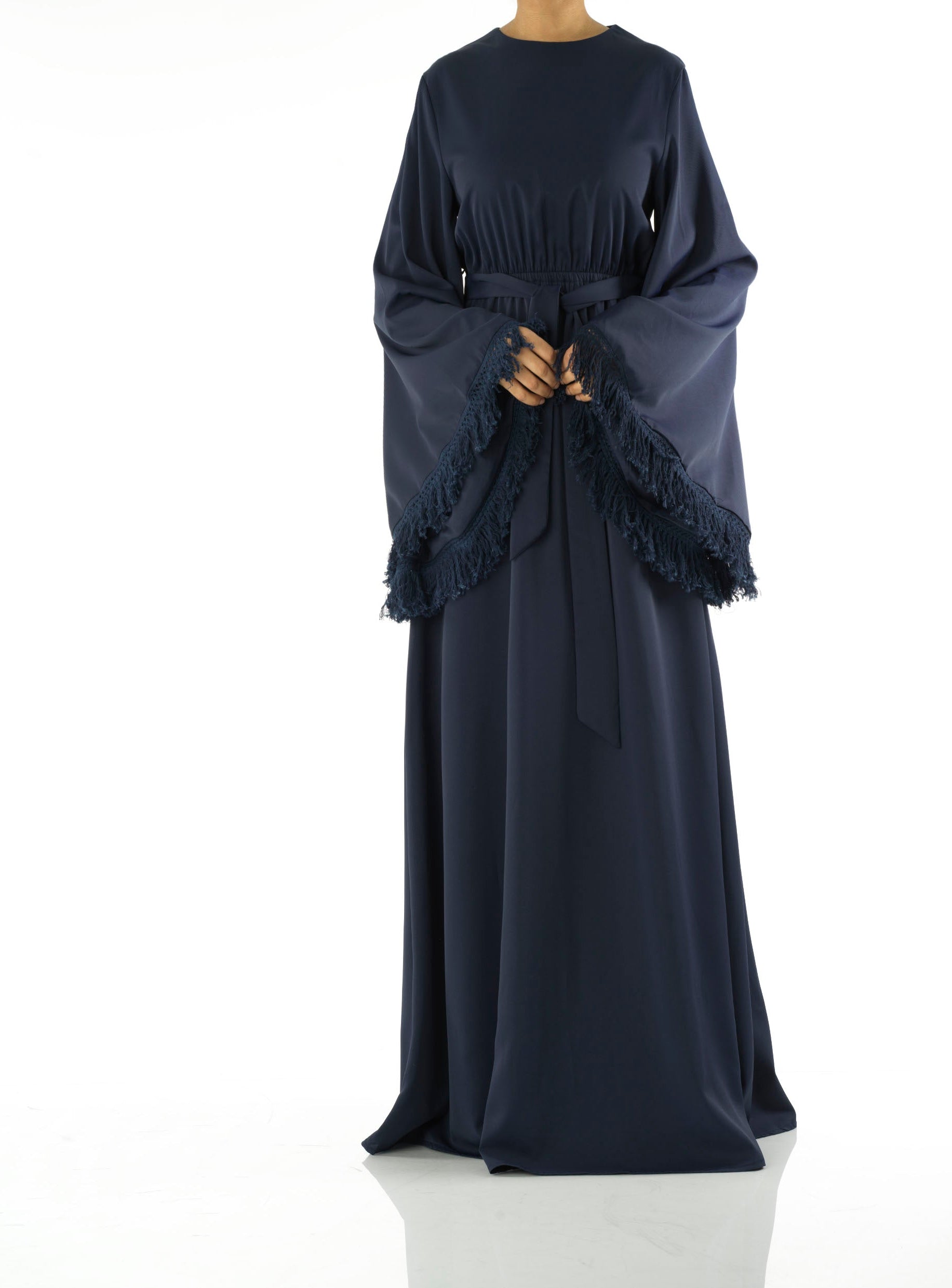 Be captivated in tassel modest maxi dress Kabayare