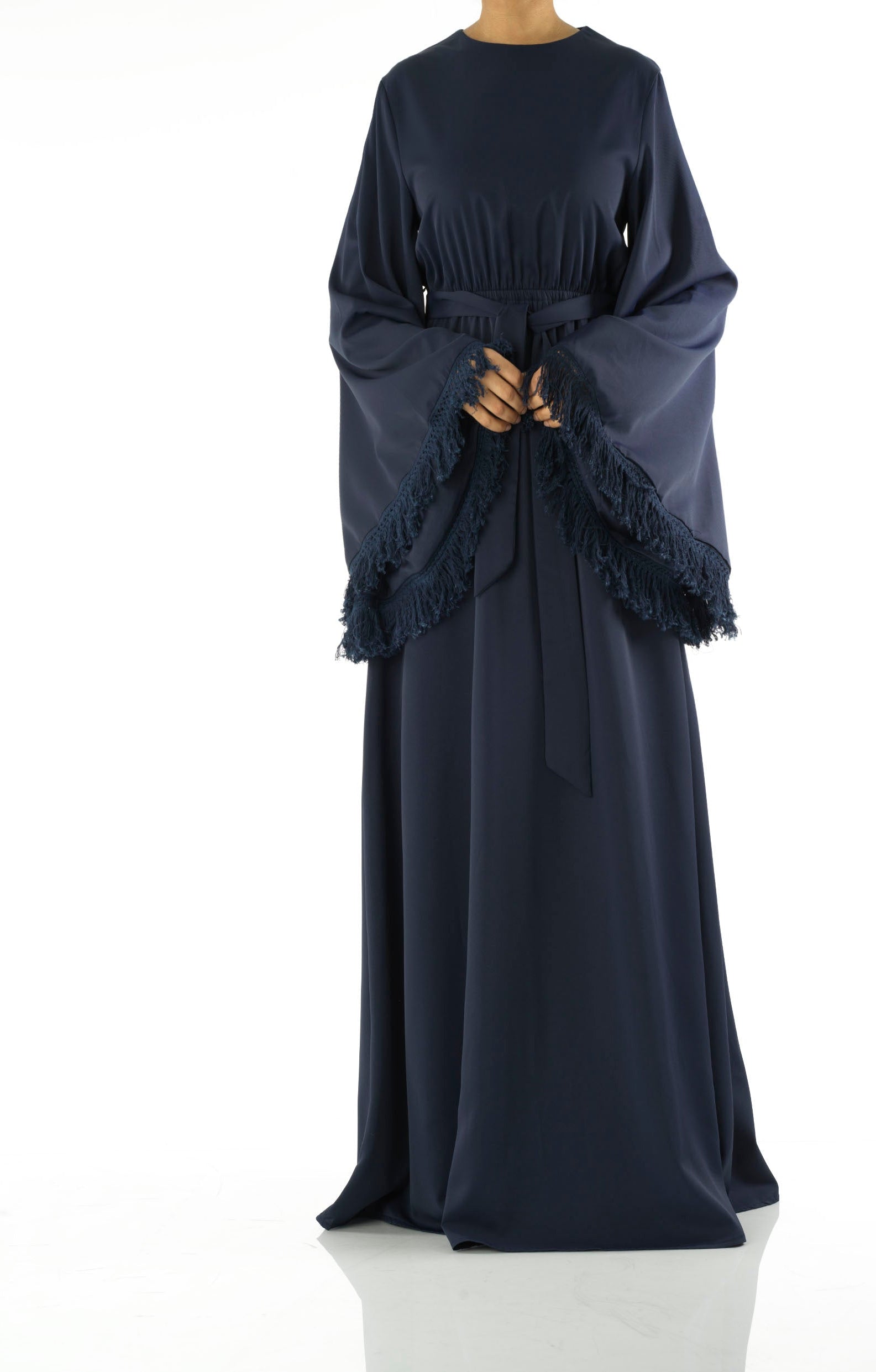 Be captivated in tassel modest maxi dress Kabayare