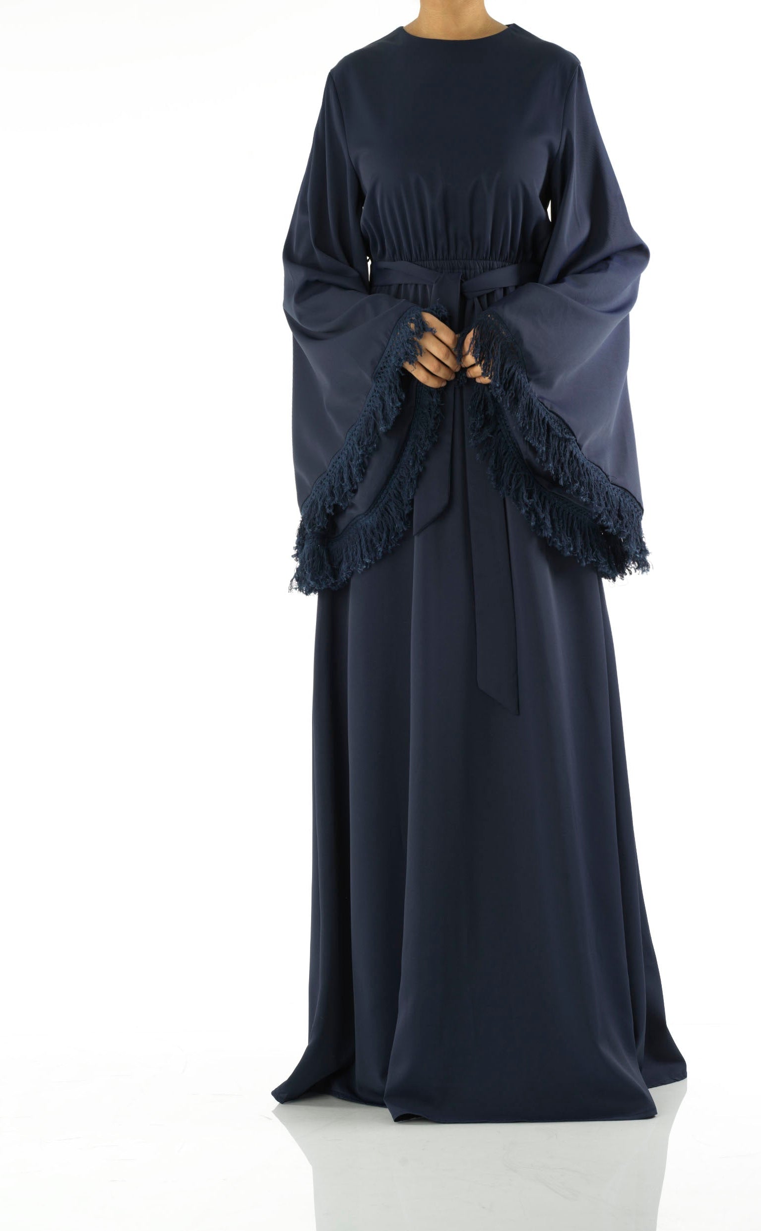 Be captivated in tassel modest maxi dress Kabayare