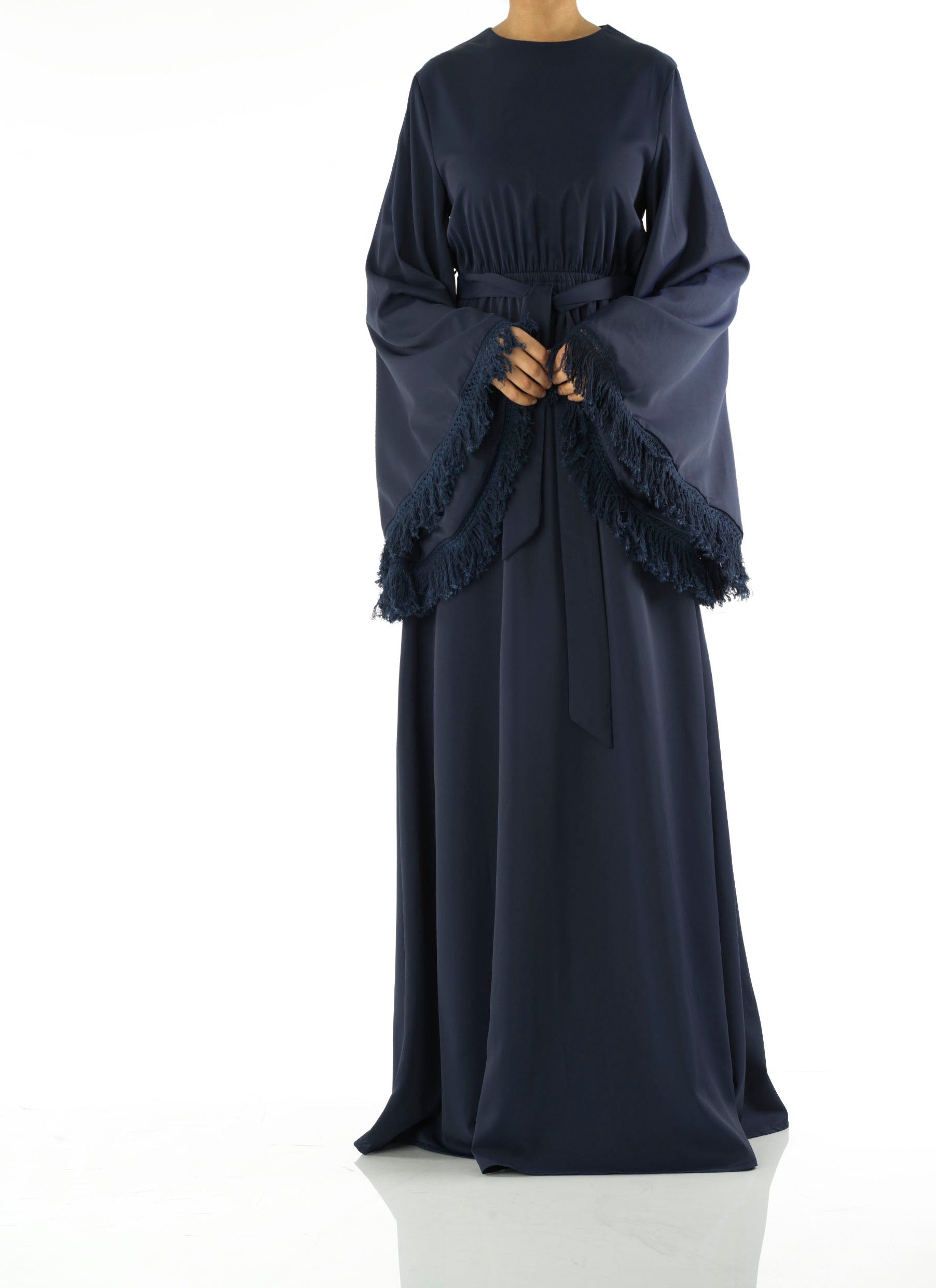 Be captivated in tassel modest maxi dress Kabayare