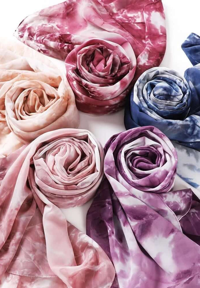 Beautiful chiffon Tie Dye Chiffon hijab Kabayare