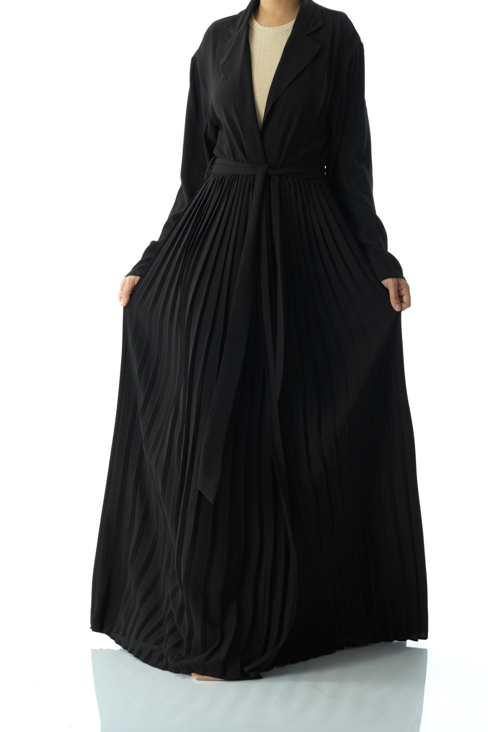 Beautiful Pleated jacket abaya Kabayare