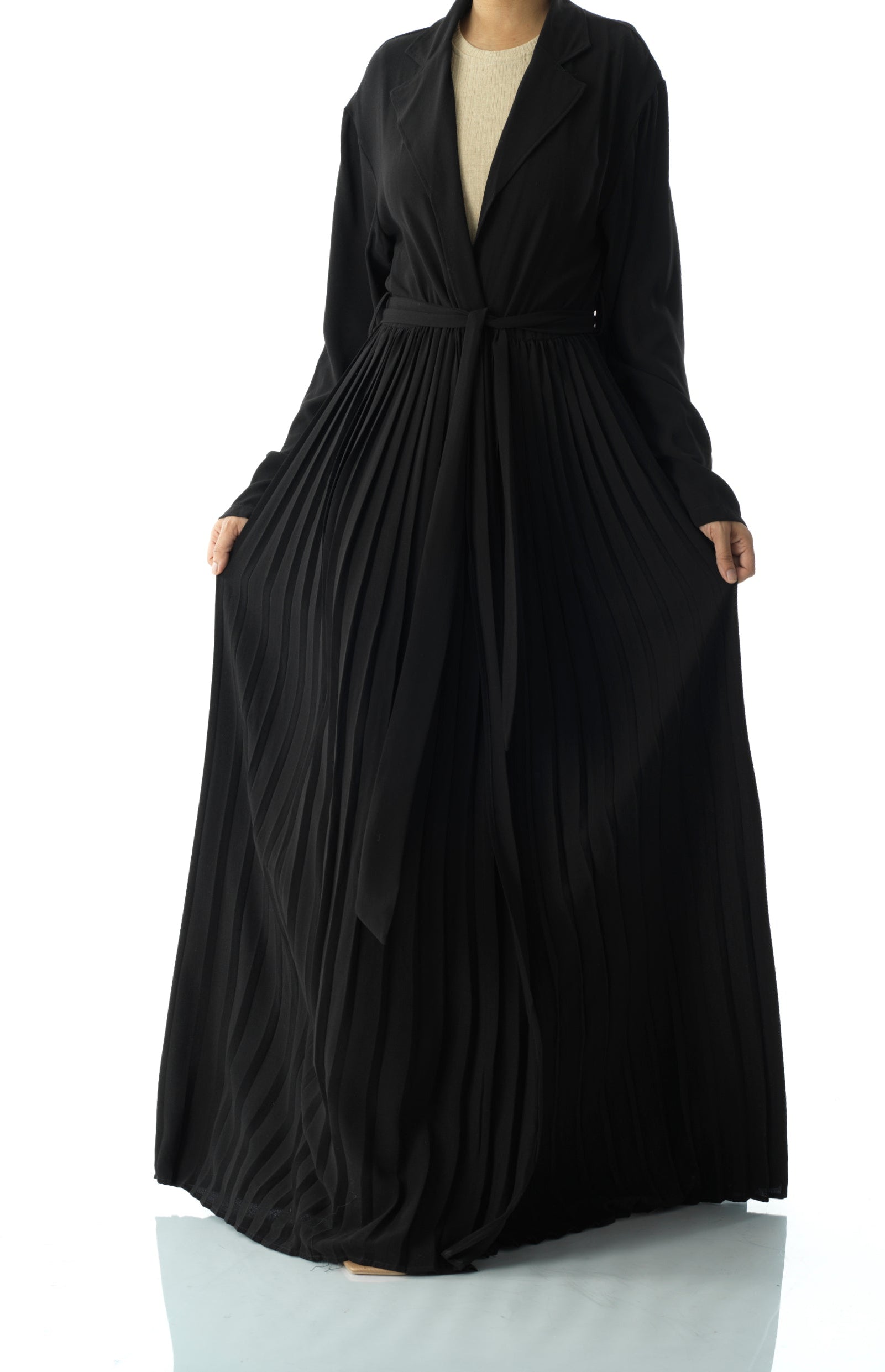Beautiful Pleated jacket abaya Kabayare
