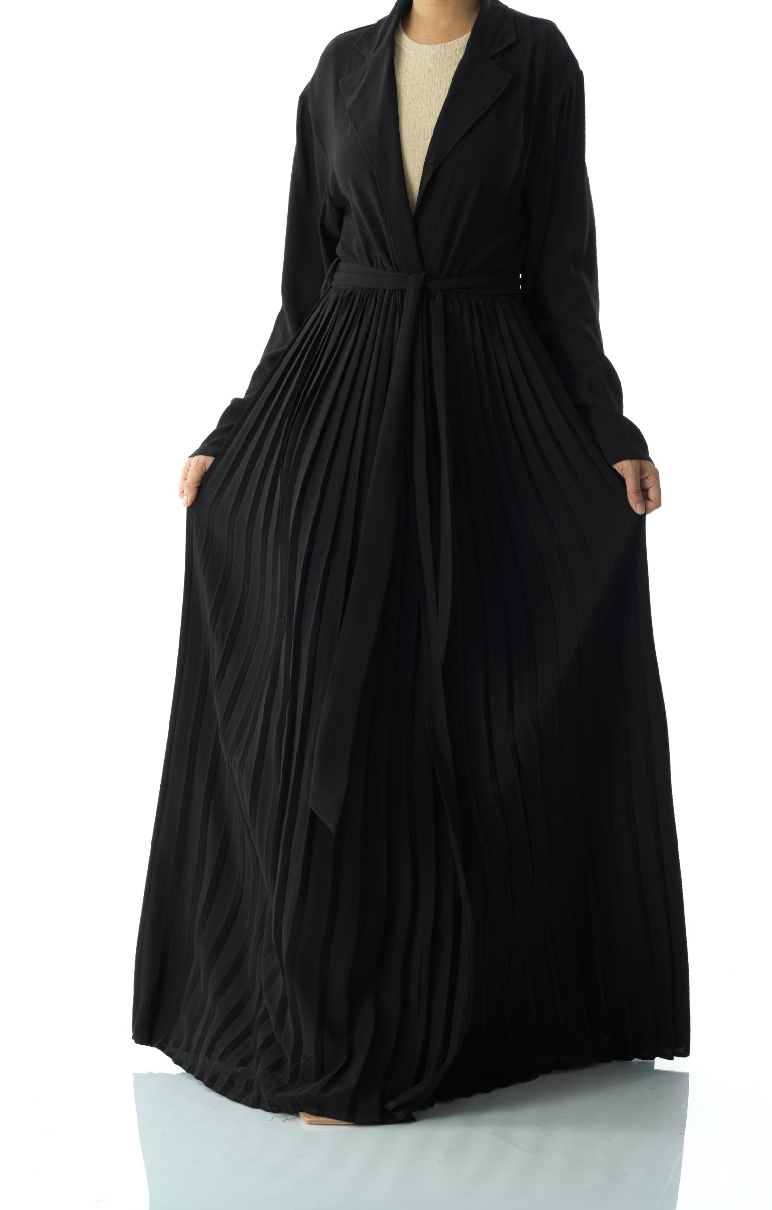 Beautiful Pleated jacket abaya Kabayare
