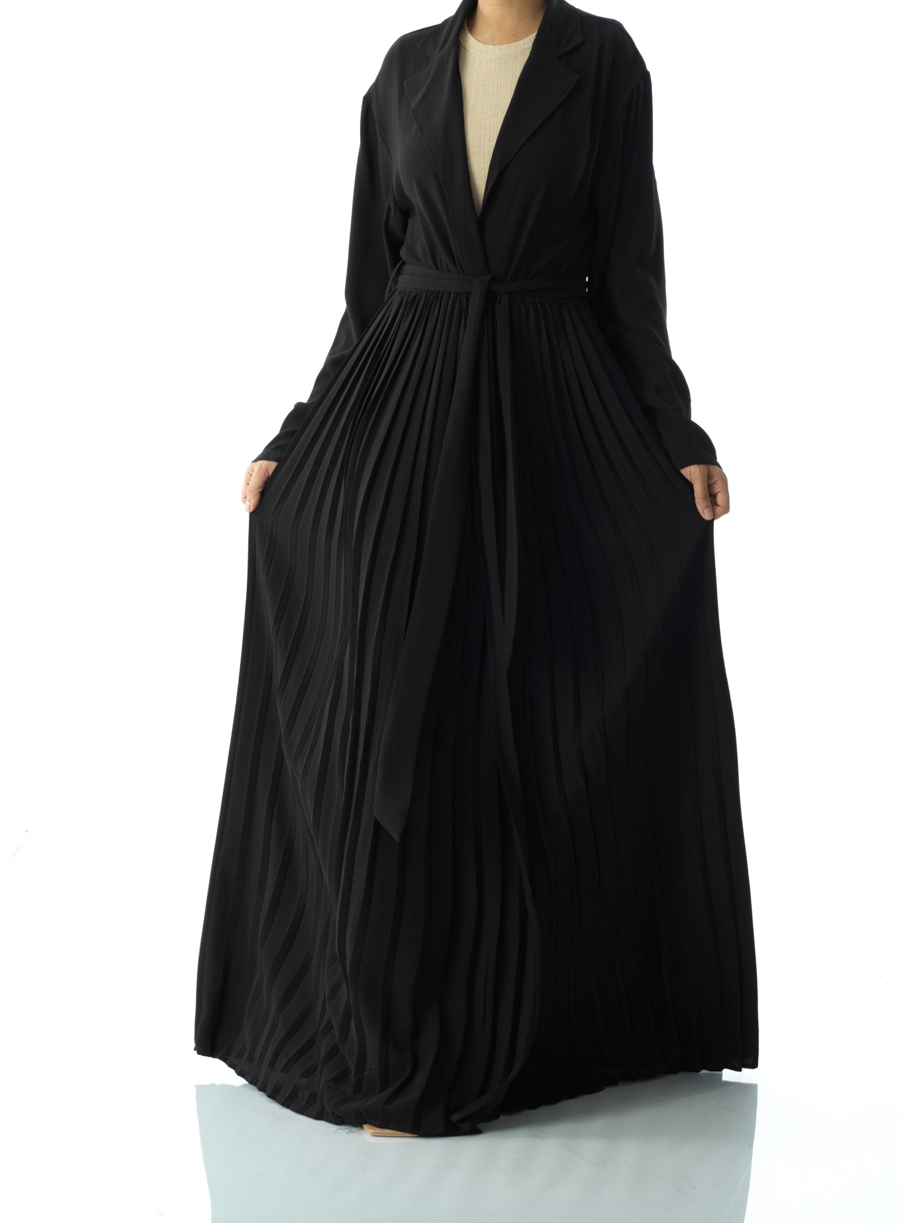 Beautiful Pleated jacket abaya Kabayare