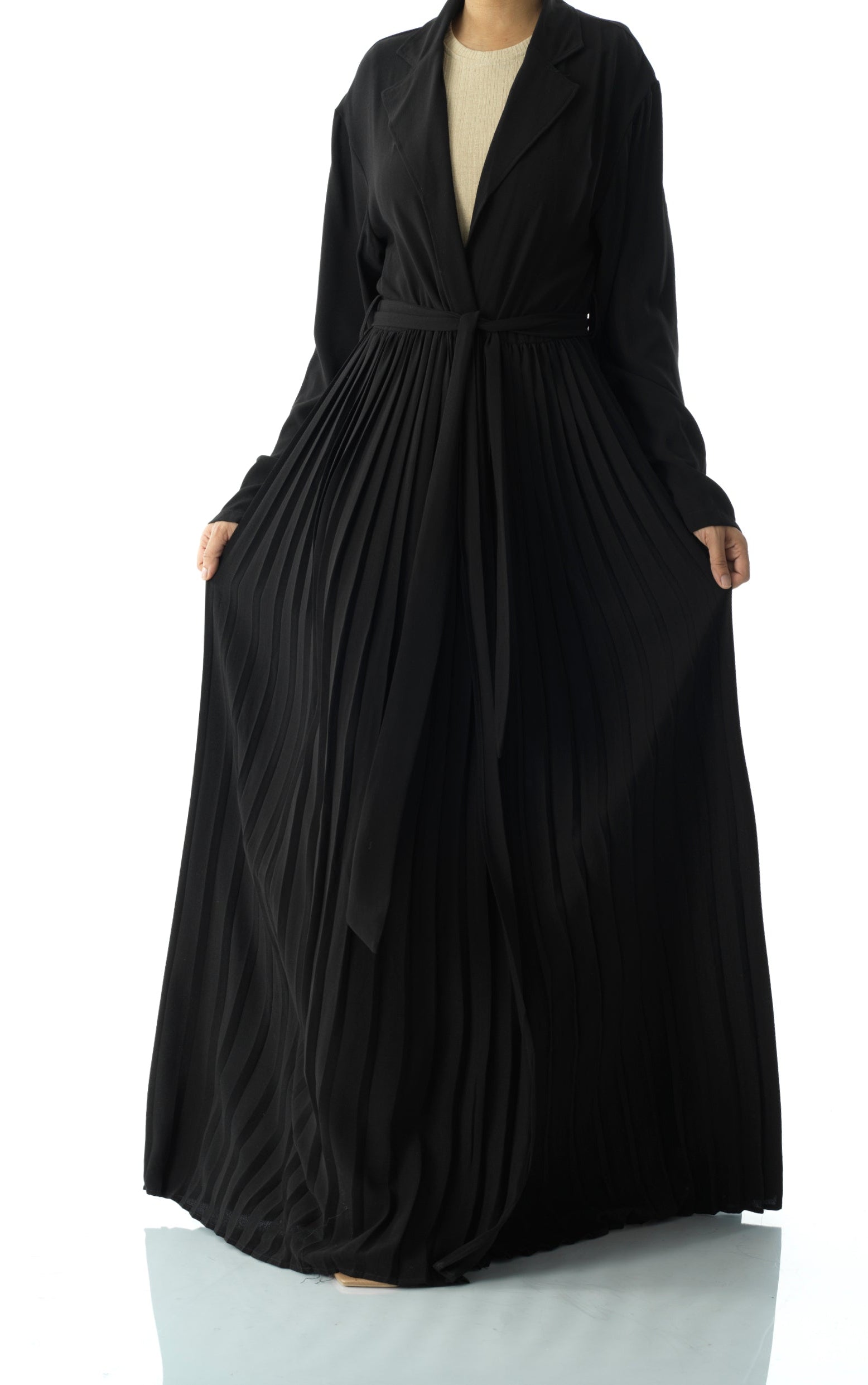 Beautiful Pleated jacket abaya Kabayare