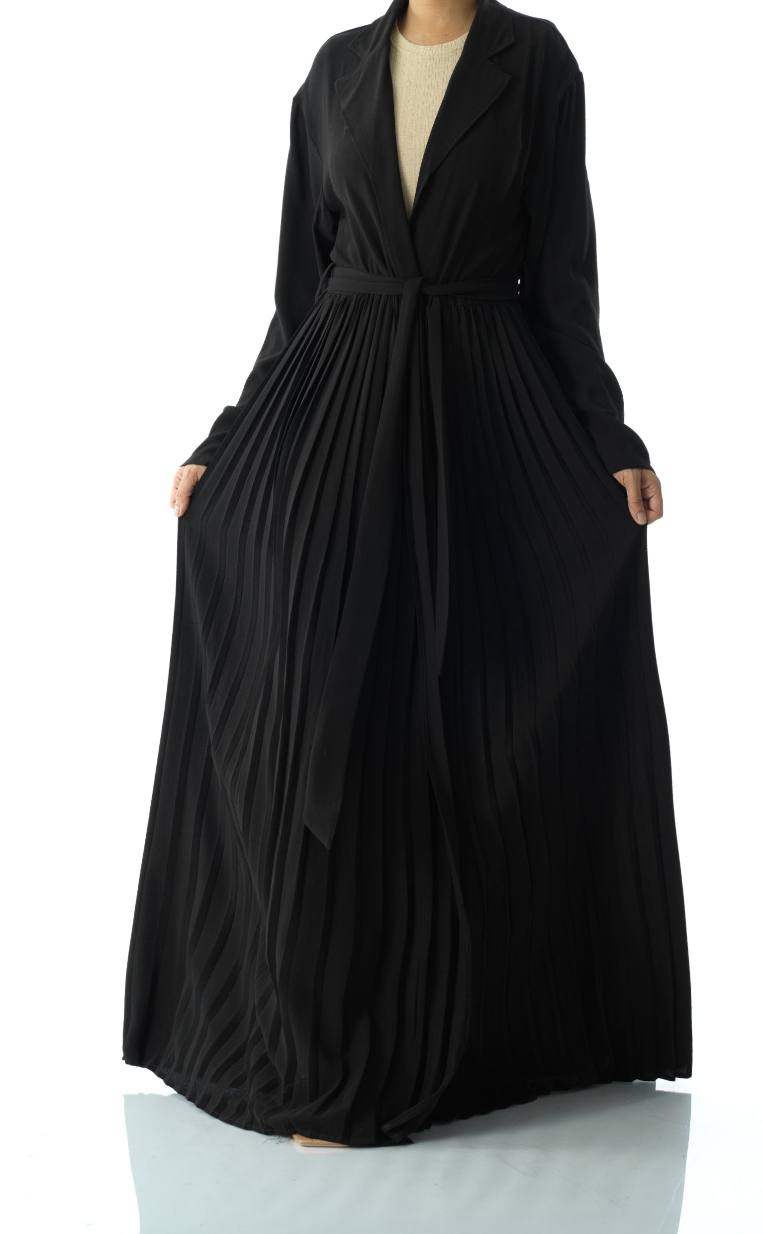 Beautiful Pleated jacket abaya Kabayare