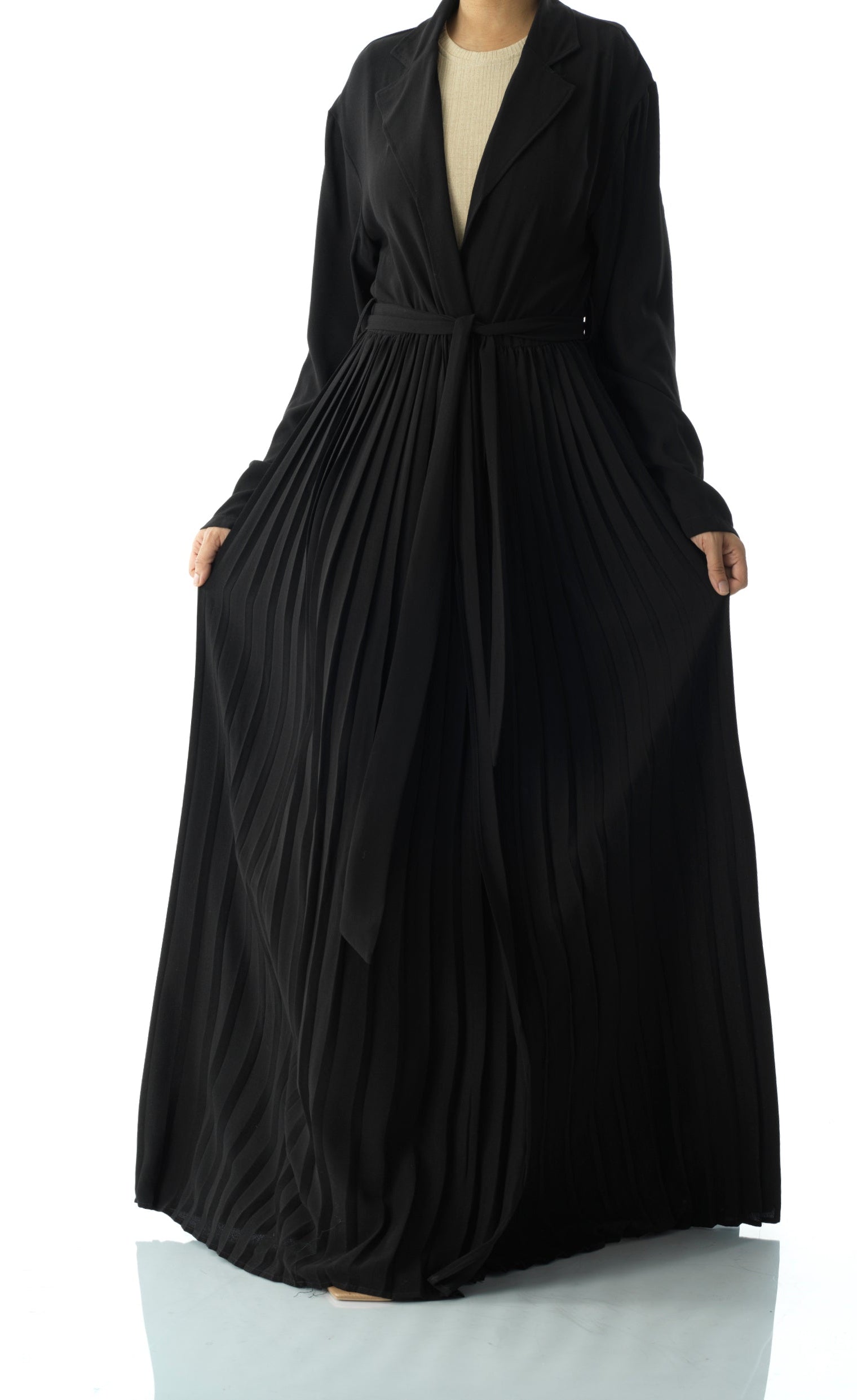 Beautiful Pleated jacket abaya Kabayare