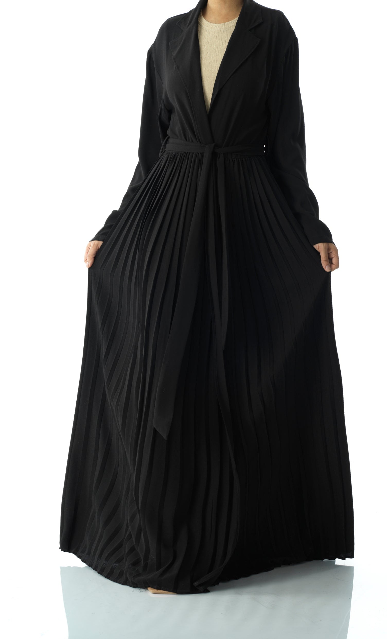 Beautiful Pleated jacket abaya Kabayare
