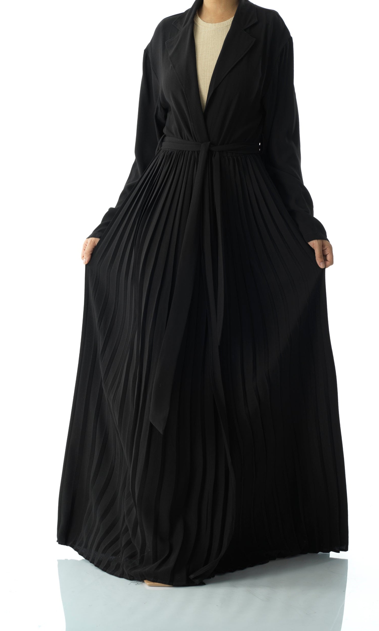 Beautiful Pleated jacket abaya Kabayare