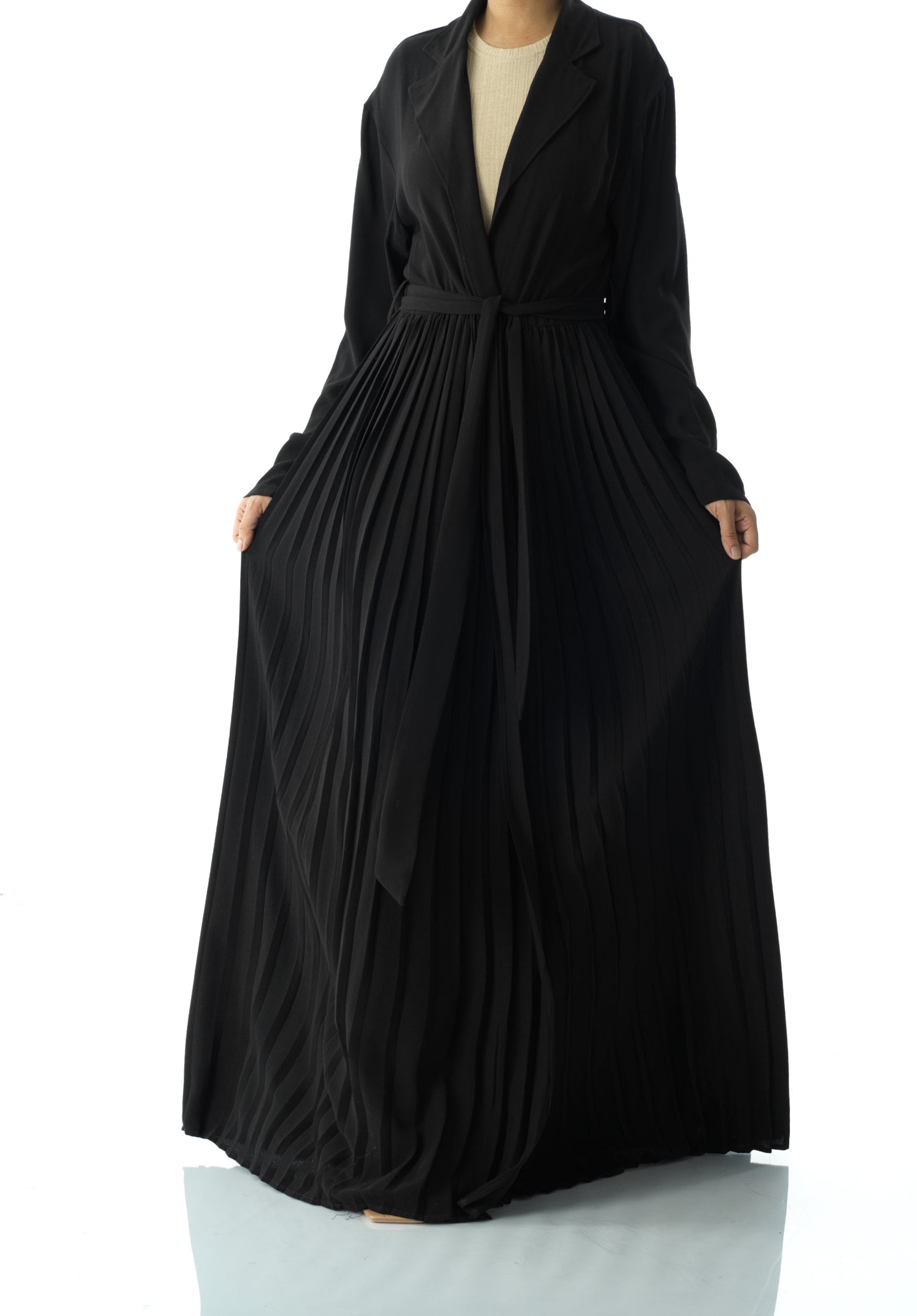Beautiful Pleated jacket abaya Kabayare