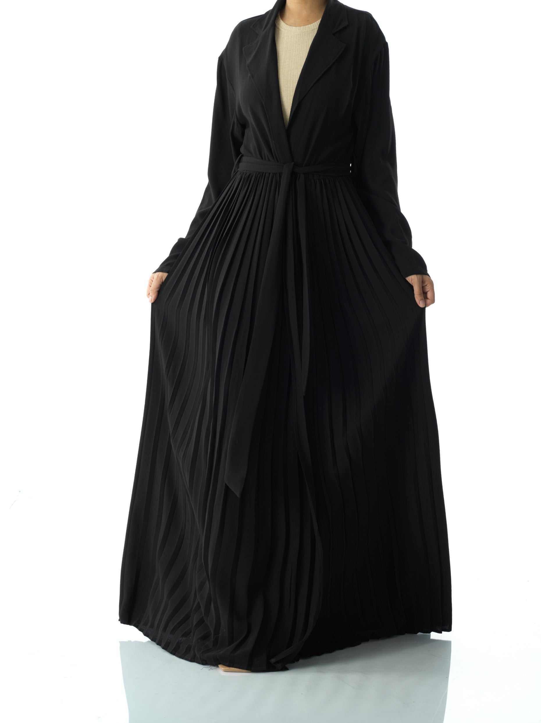 Beautiful Pleated jacket abaya Kabayare