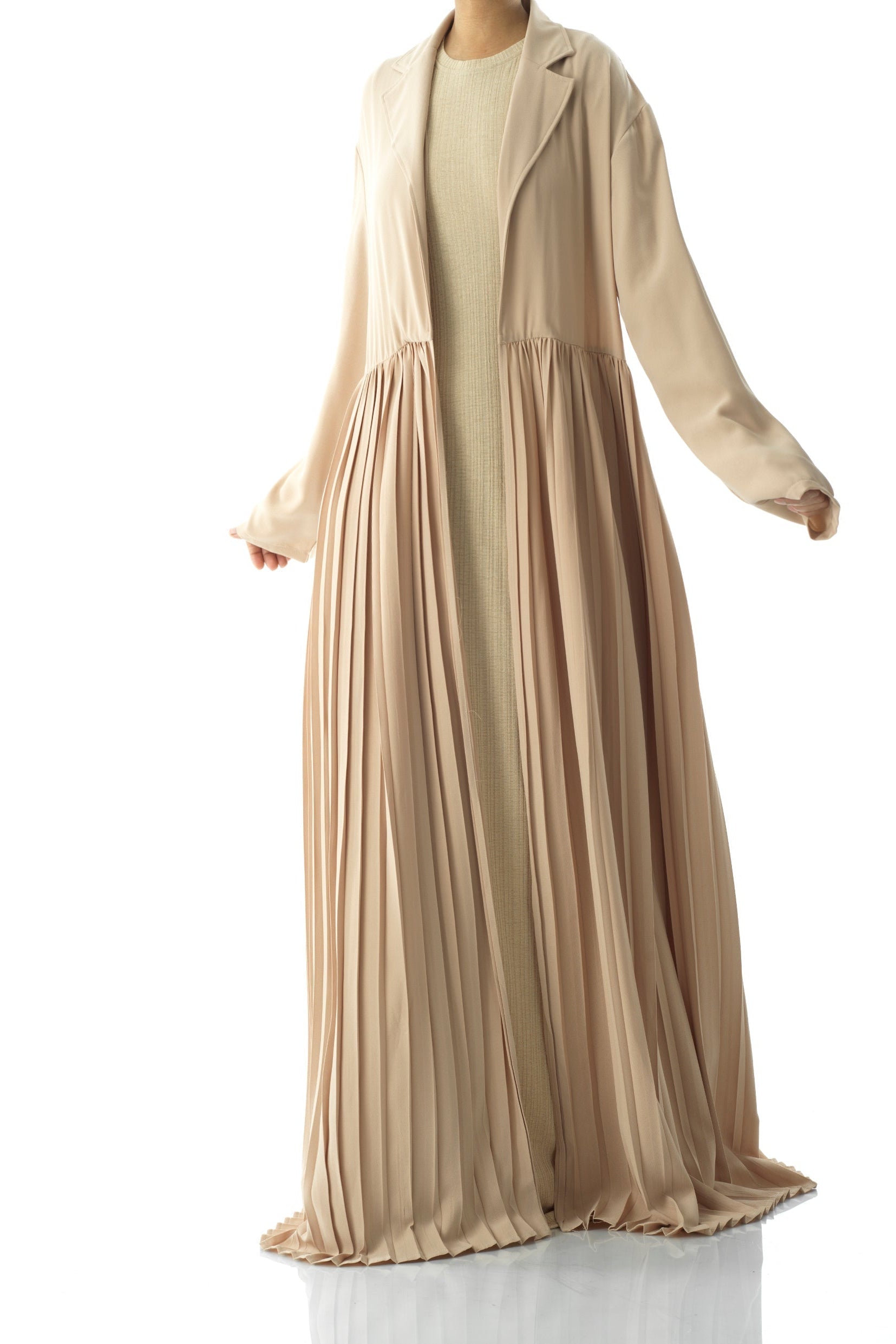 Beautiful Pleated jacket abaya Kabayare