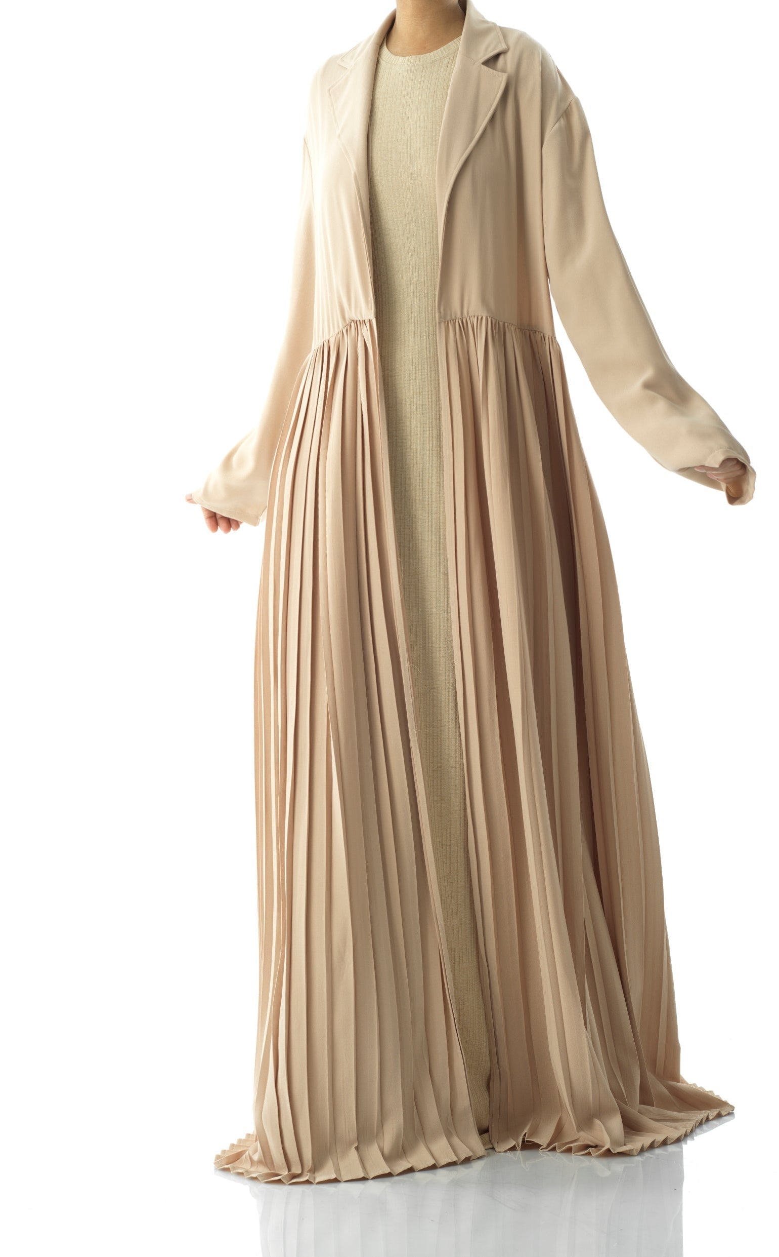 Beautiful Pleated jacket abaya Kabayare