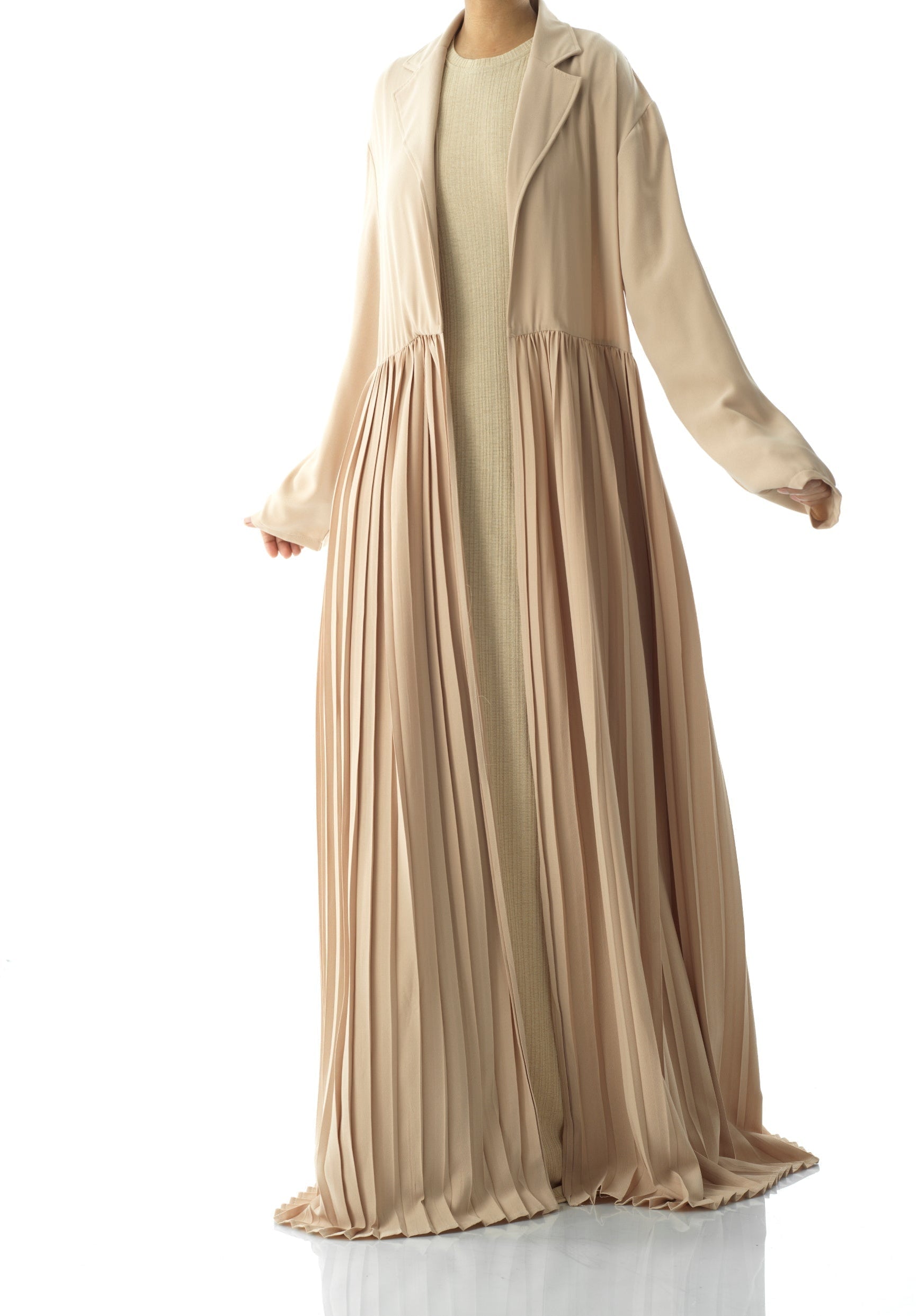 Beautiful Pleated jacket abaya Kabayare