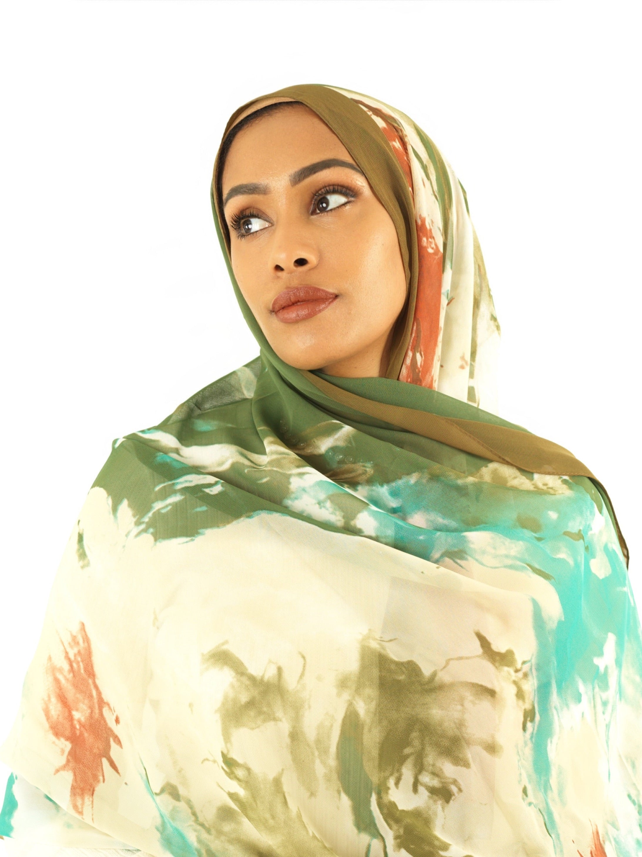 Beauty of Art Chiffon print hijab Kabayare