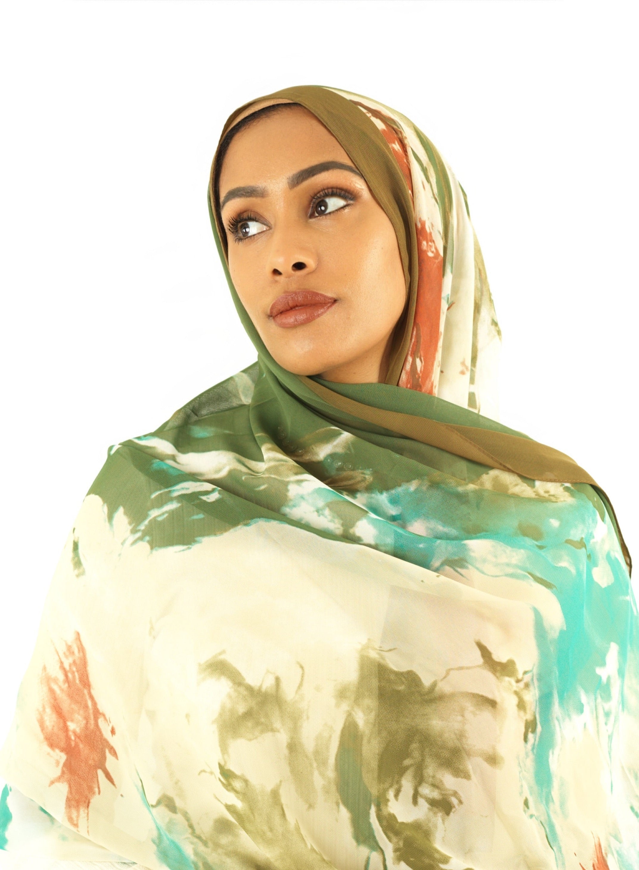 Beauty of Art Chiffon print hijab Kabayare