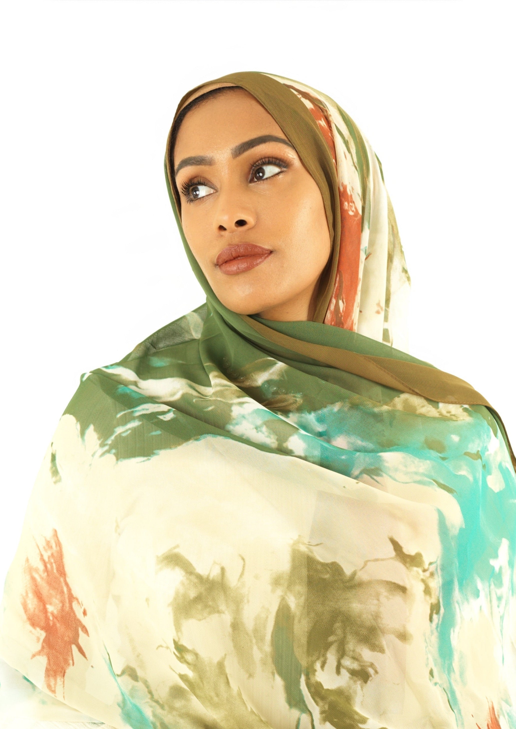 Beauty of Art Chiffon print hijab Kabayare