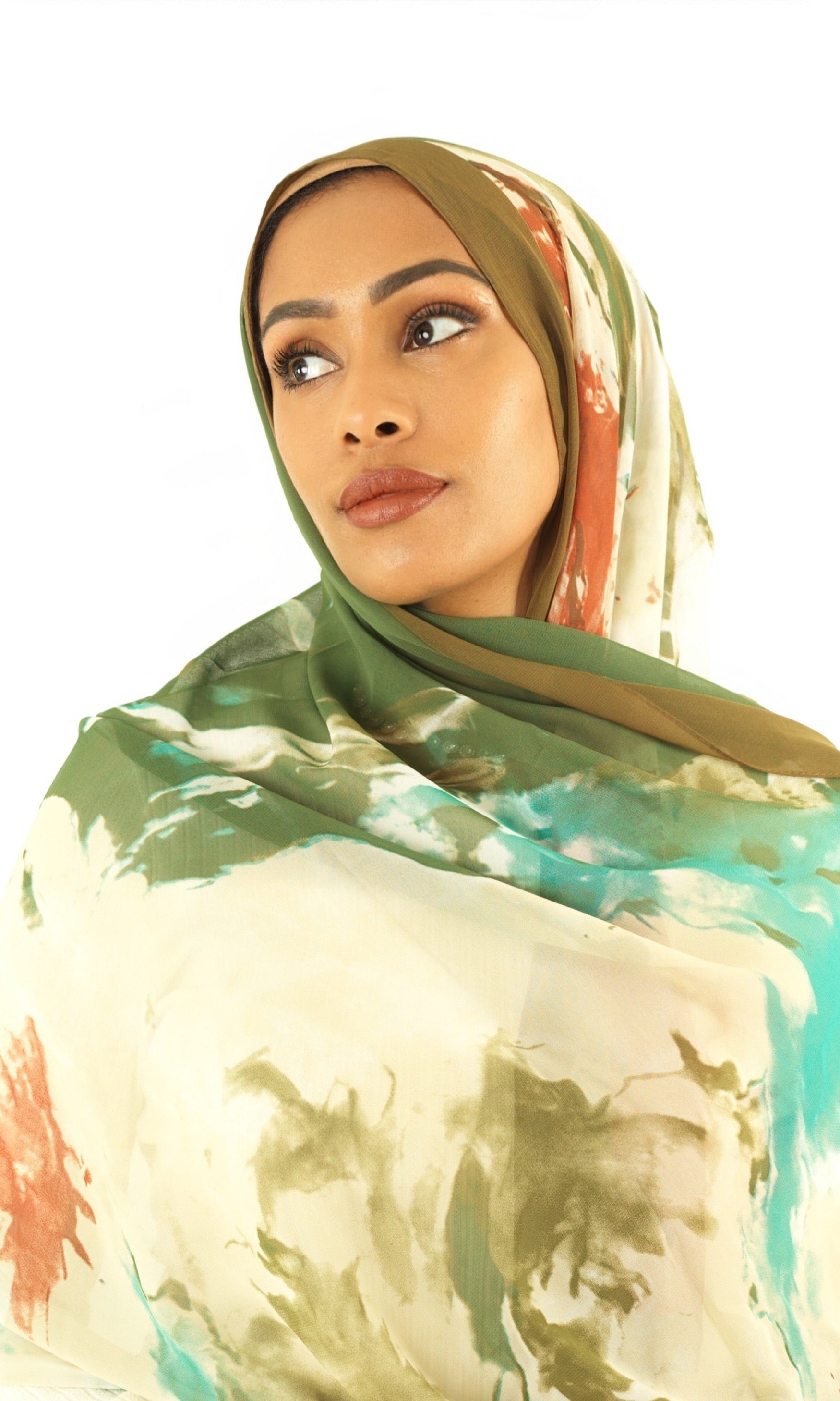 Beauty of Art Chiffon print hijab Kabayare