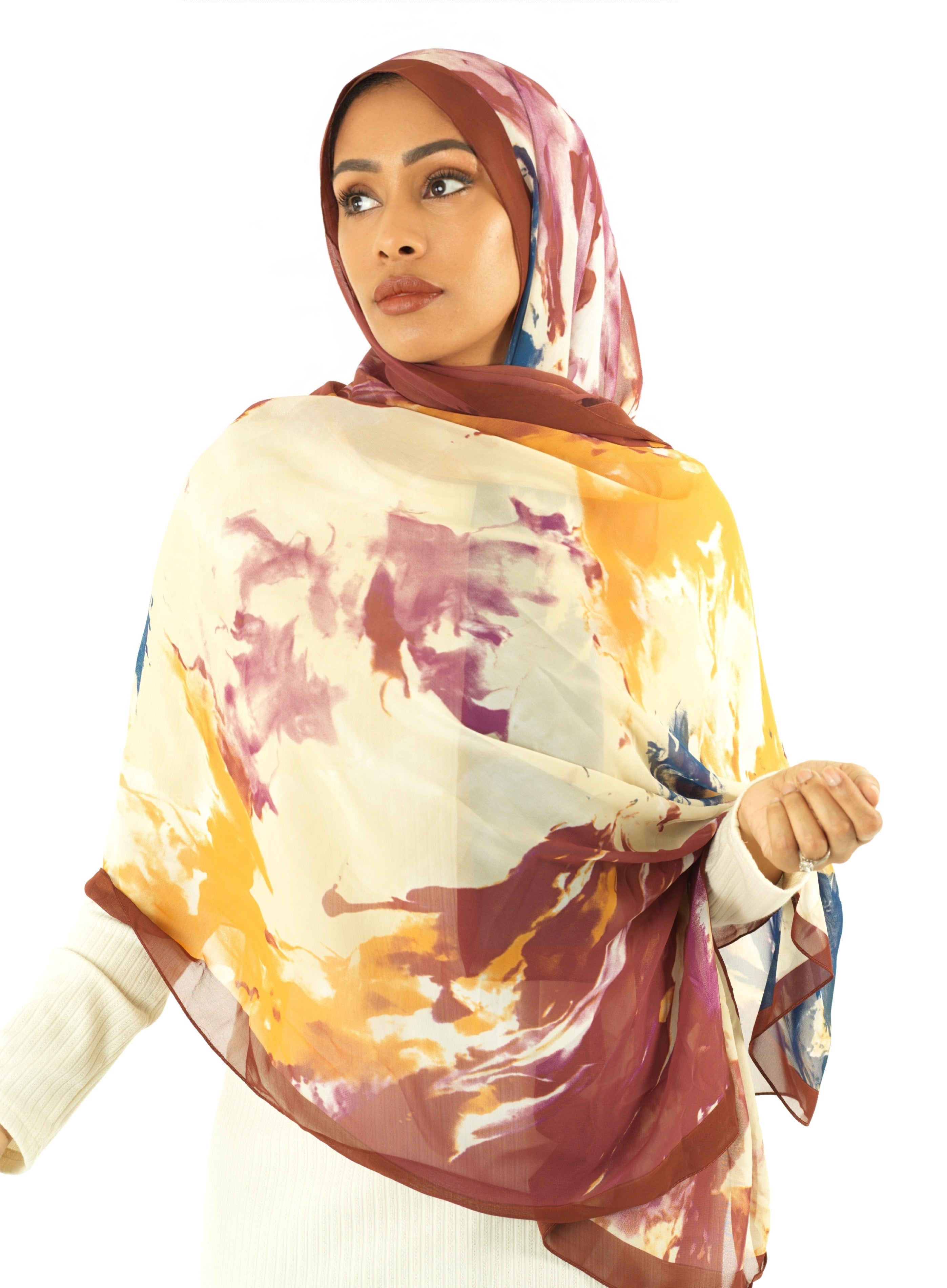 Beauty of Art Chiffon print hijab Kabayare