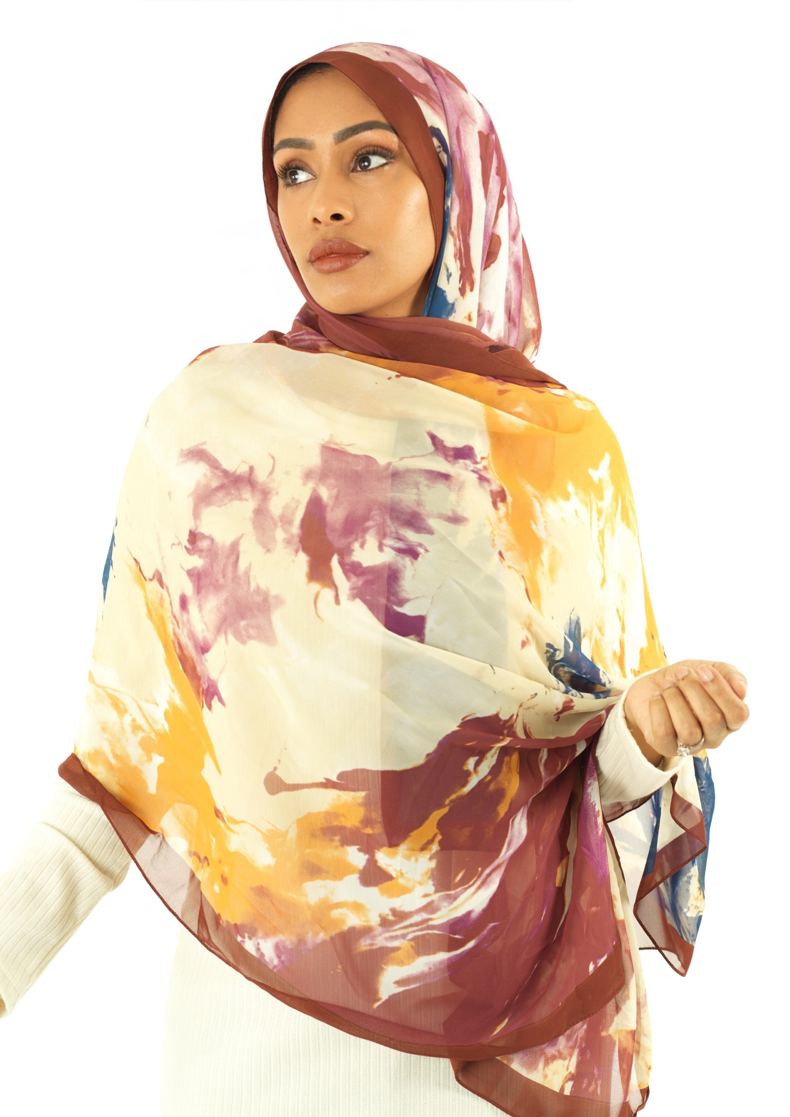 Beauty of Art Chiffon print hijab Kabayare