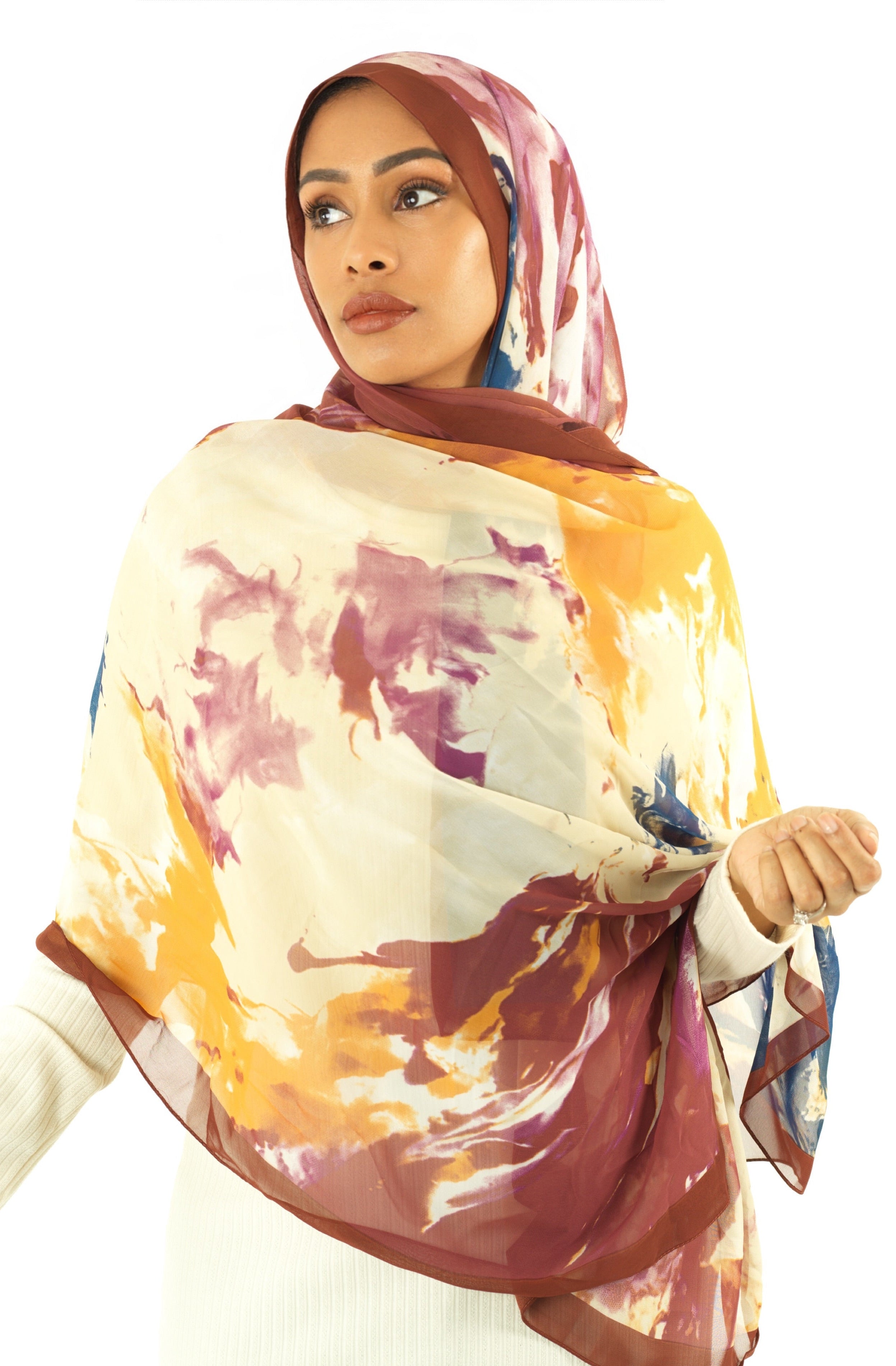 Beauty of Art Chiffon print hijab Kabayare