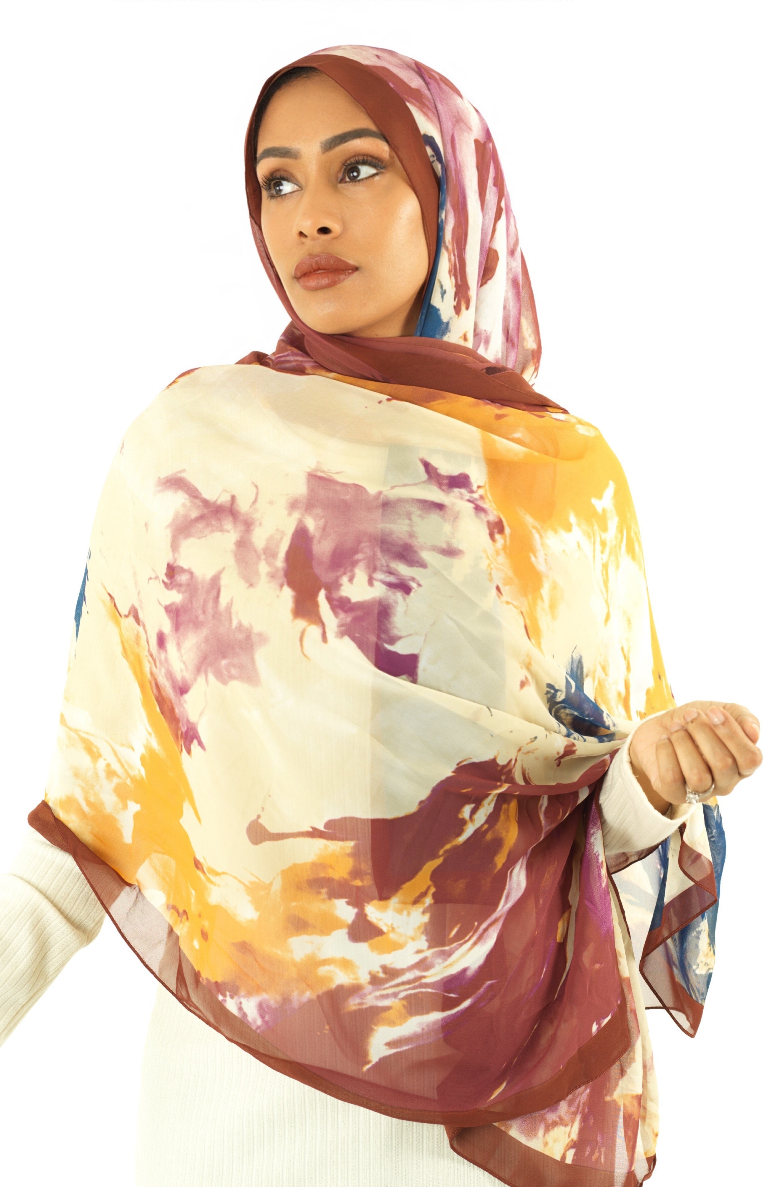 Beauty of Art Chiffon print hijab Kabayare
