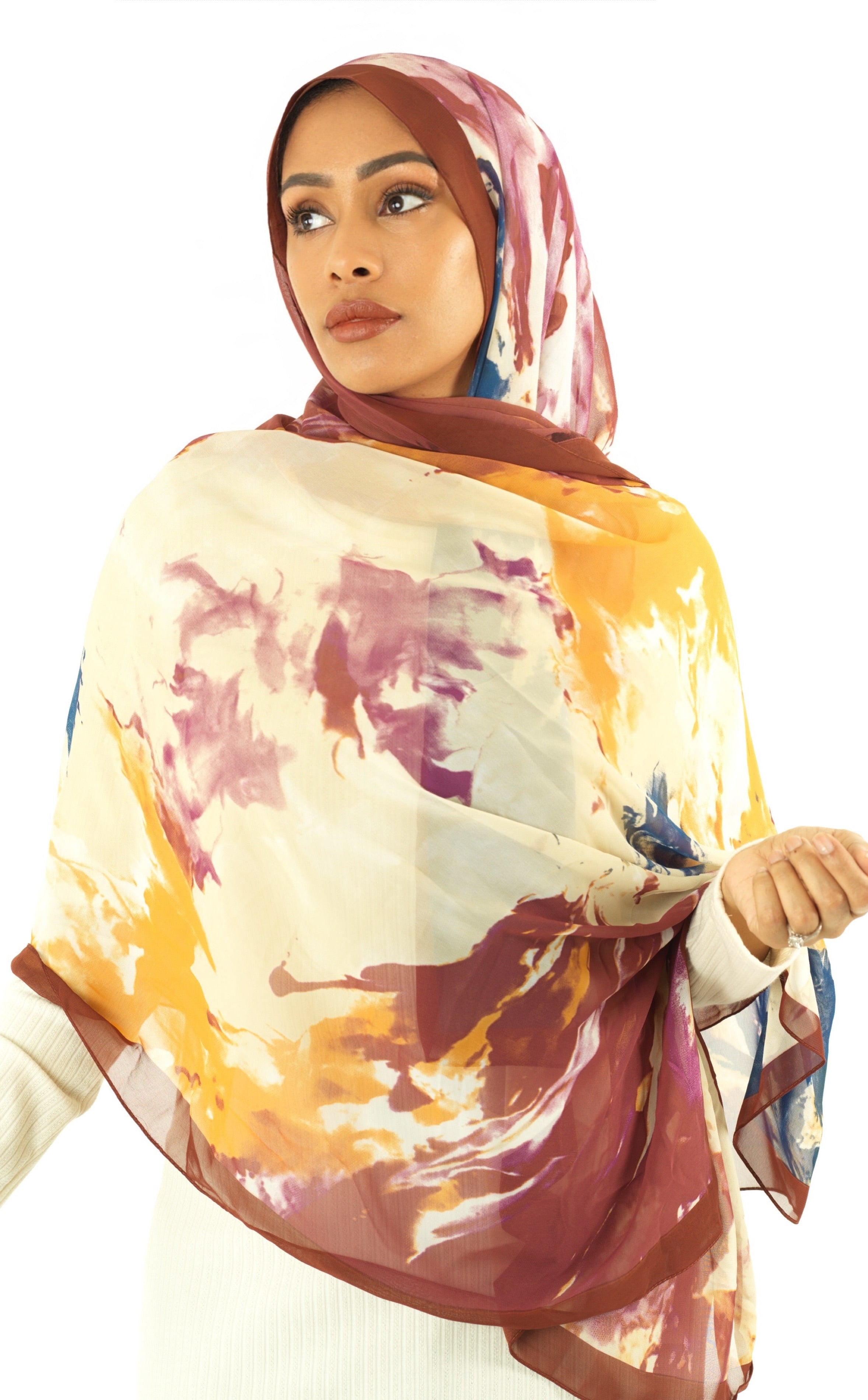 Beauty of Art Chiffon print hijab Kabayare