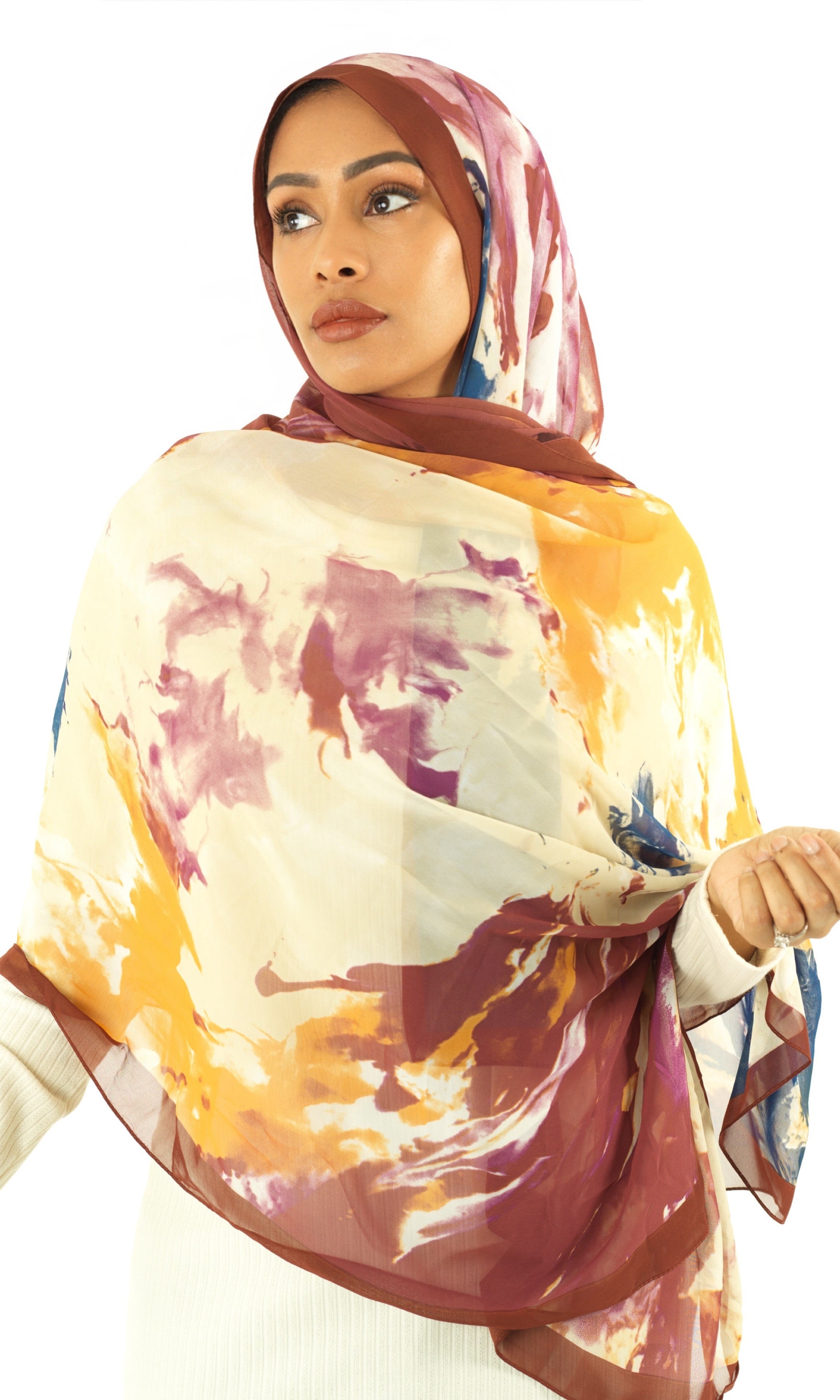 Beauty of Art Chiffon print hijab Kabayare