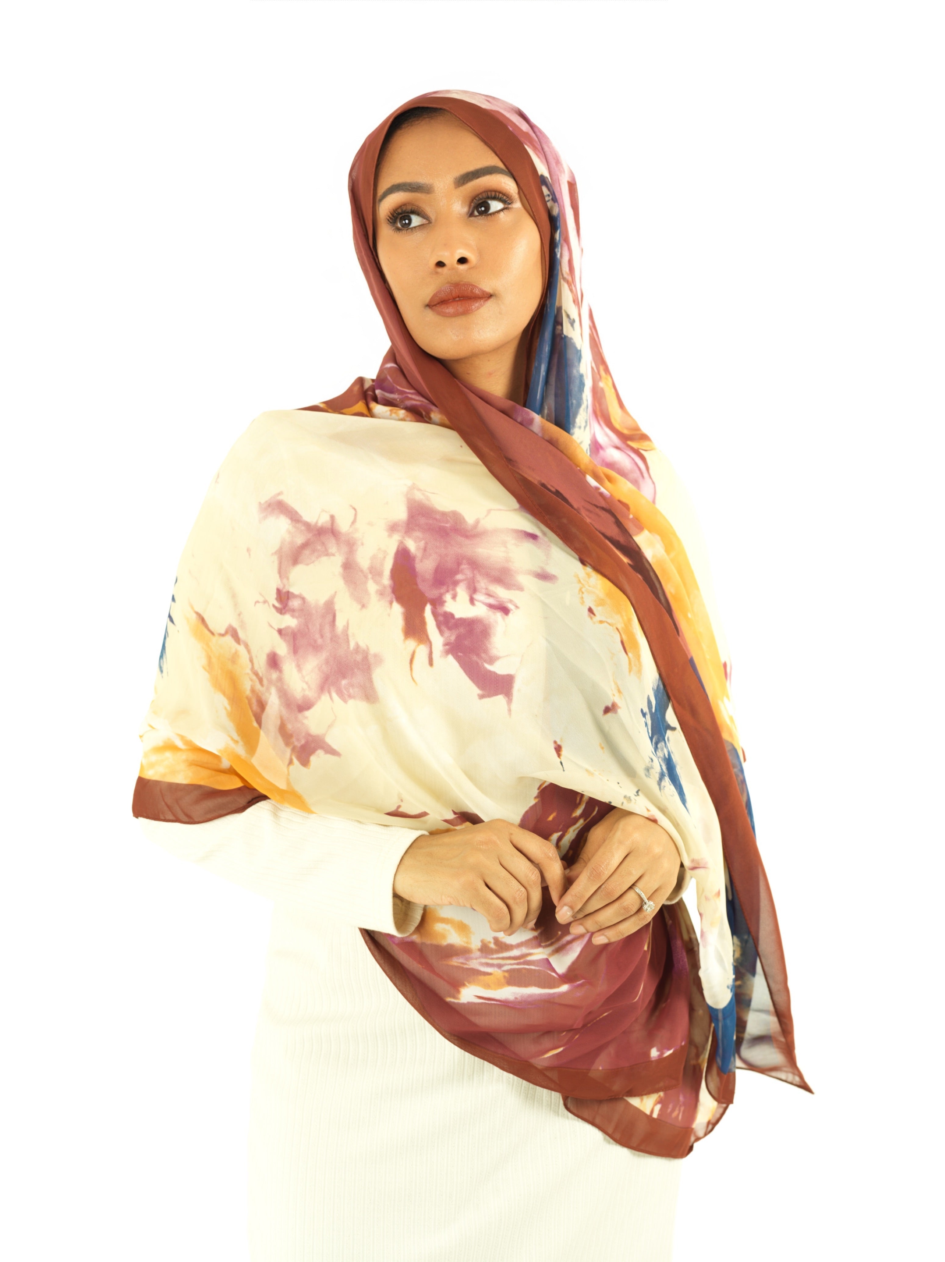 Beauty of Art Chiffon print hijab Kabayare