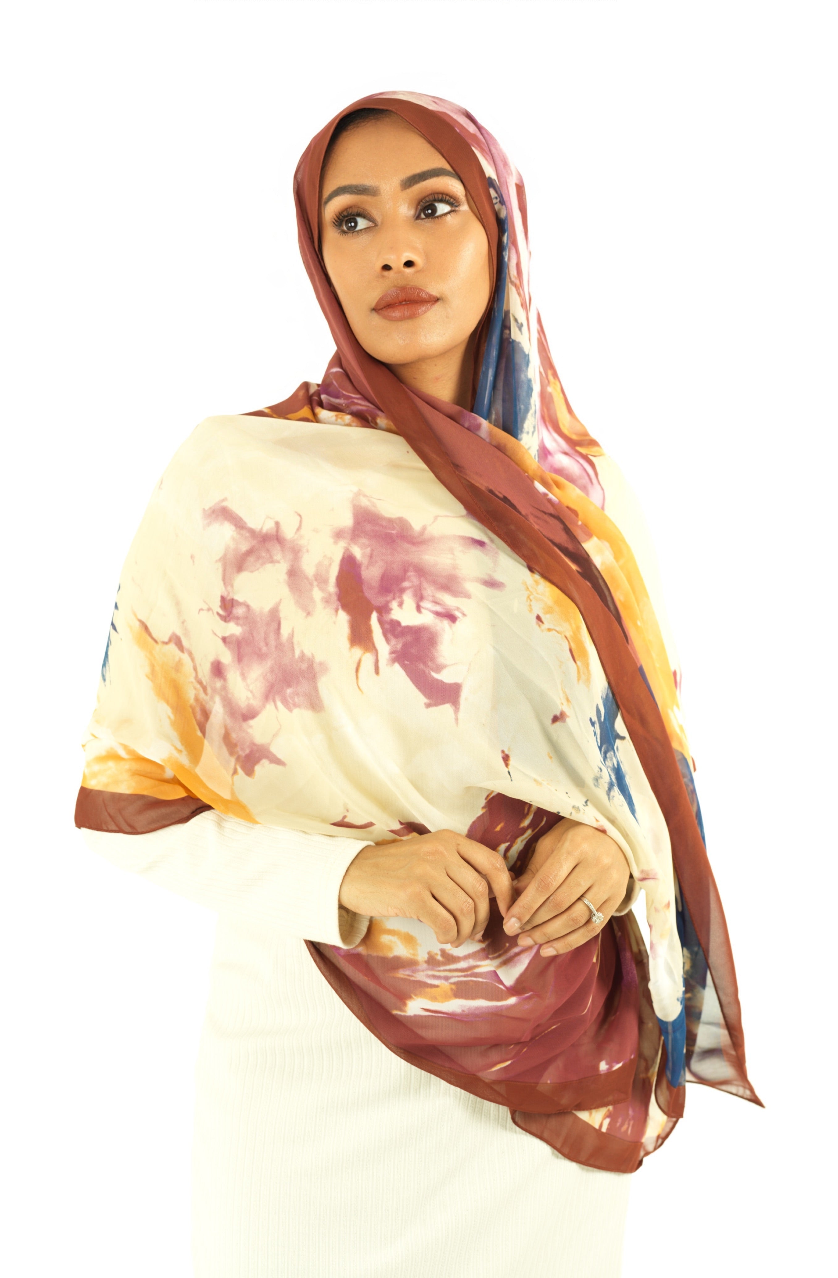 Beauty of Art Chiffon print hijab Kabayare