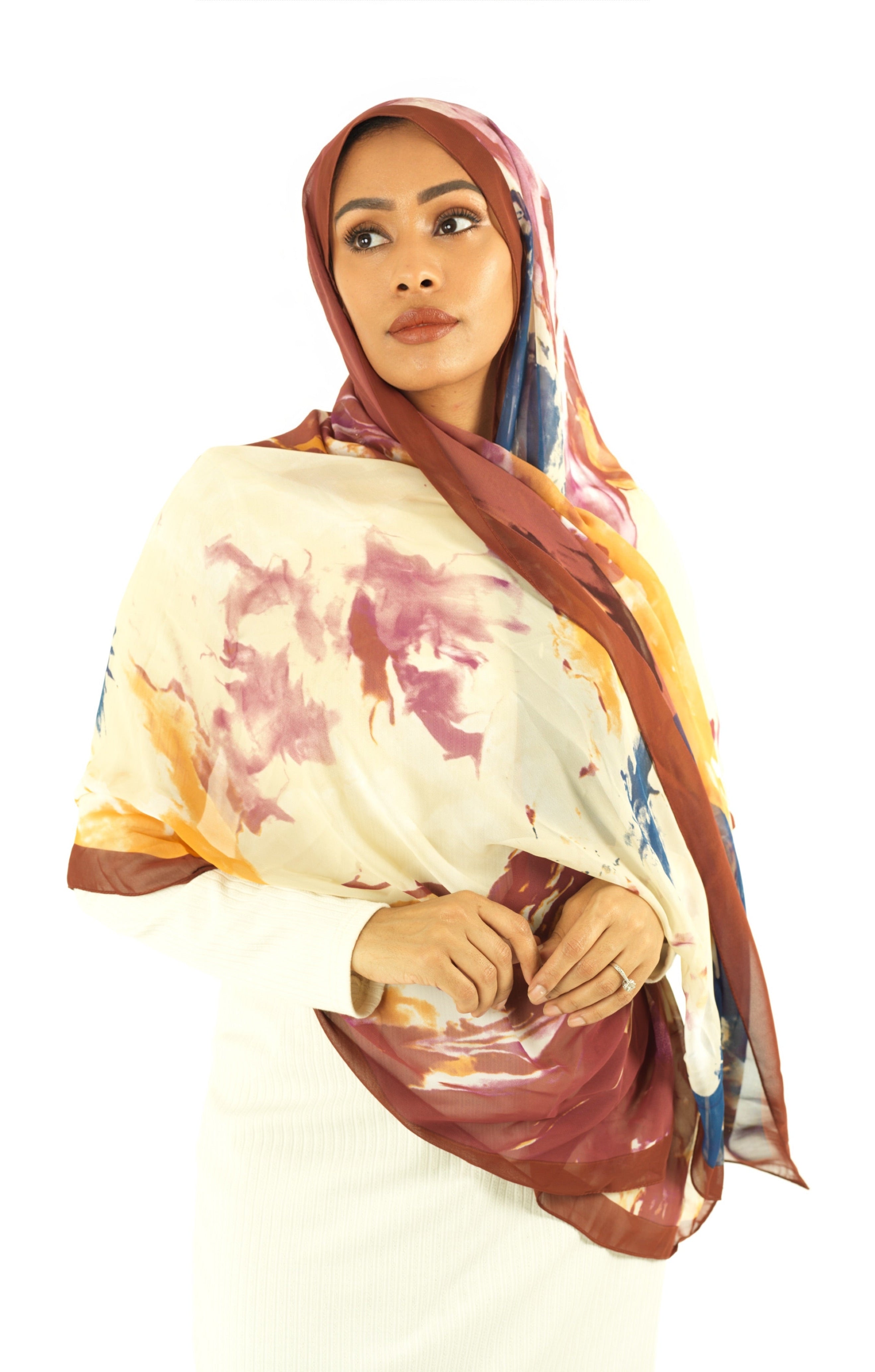 Beauty of Art Chiffon print hijab Kabayare