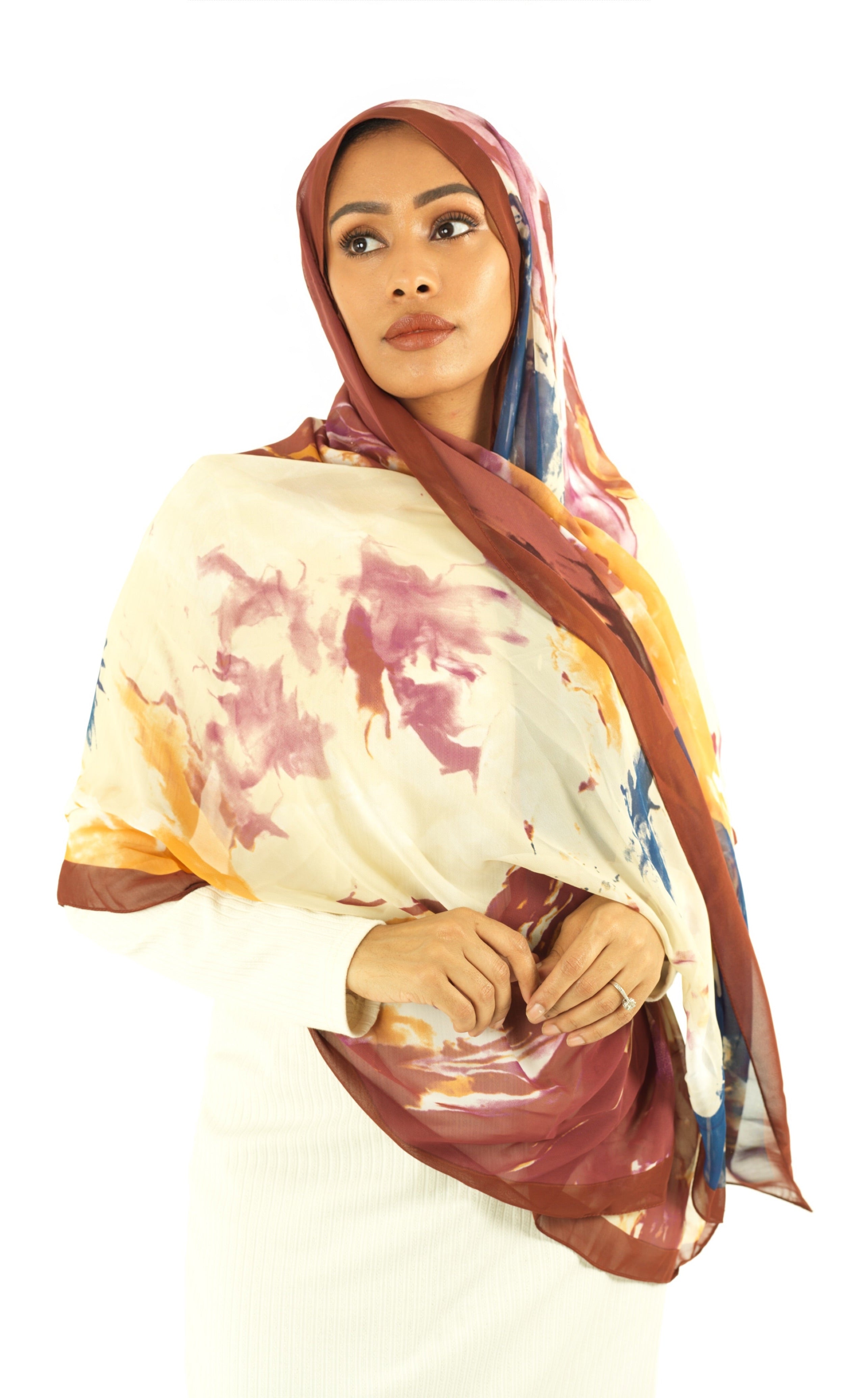 Beauty of Art Chiffon print hijab Kabayare
