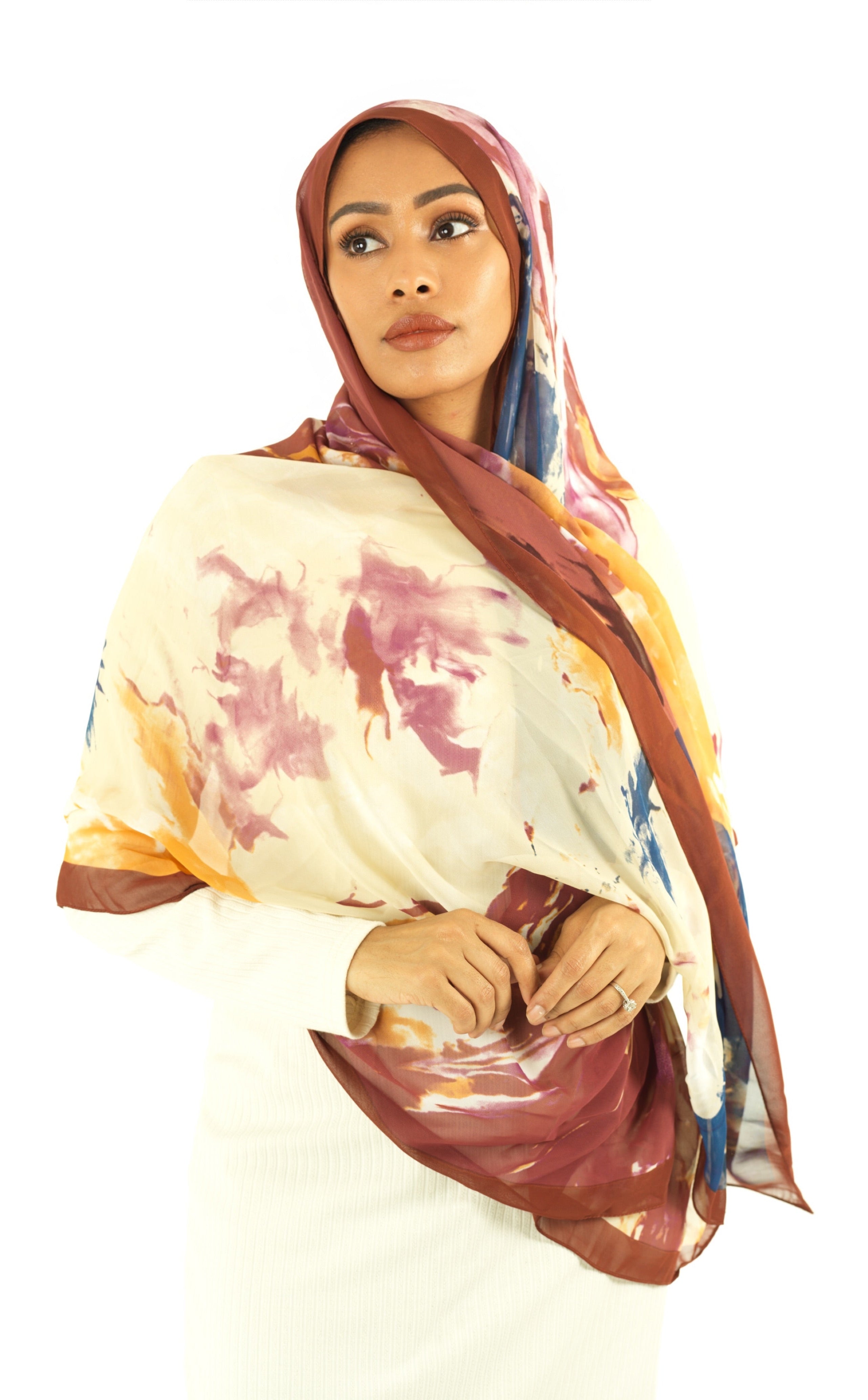 Beauty of Art Chiffon print hijab Kabayare