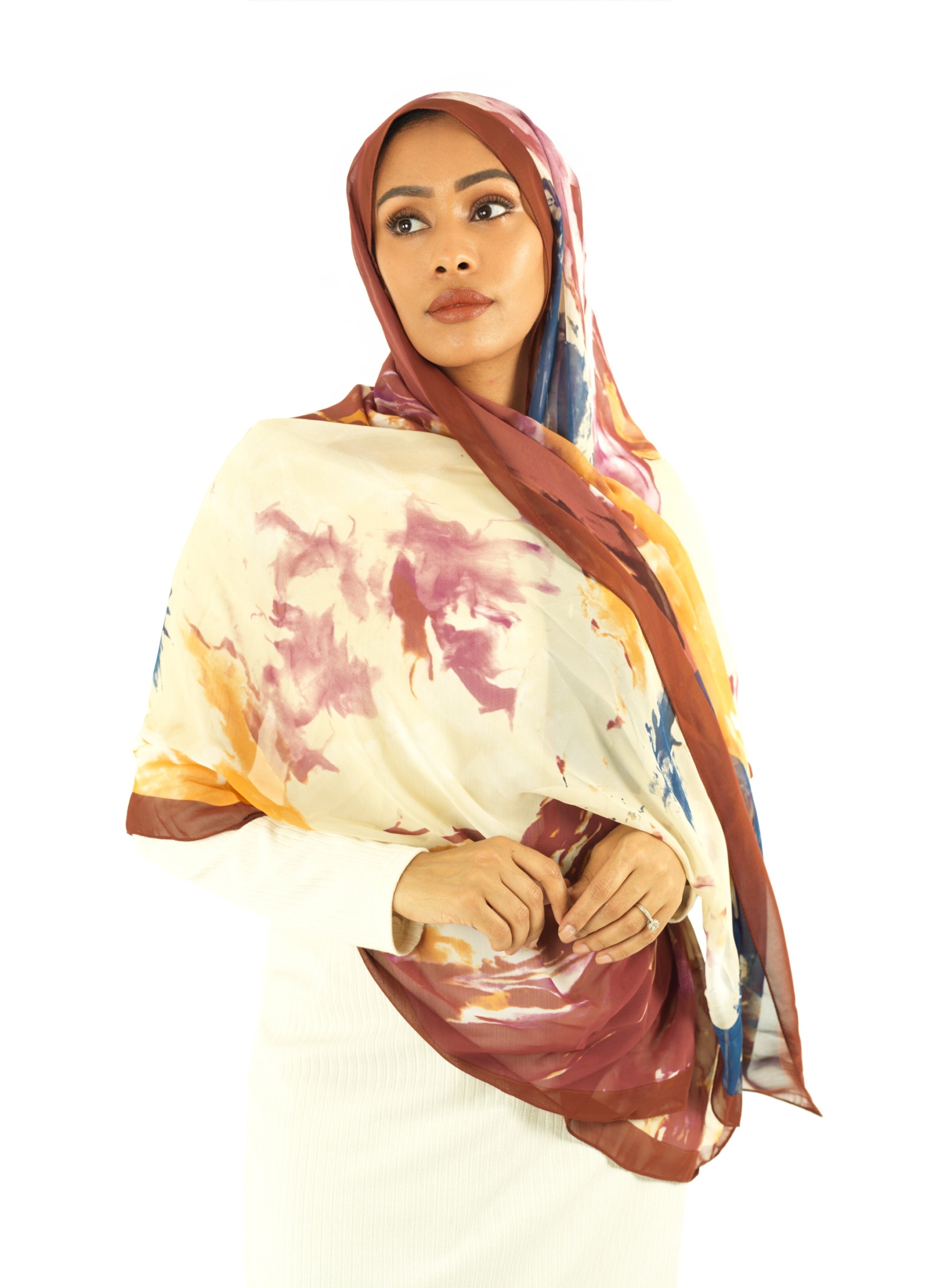 Beauty of Art Chiffon print hijab Kabayare