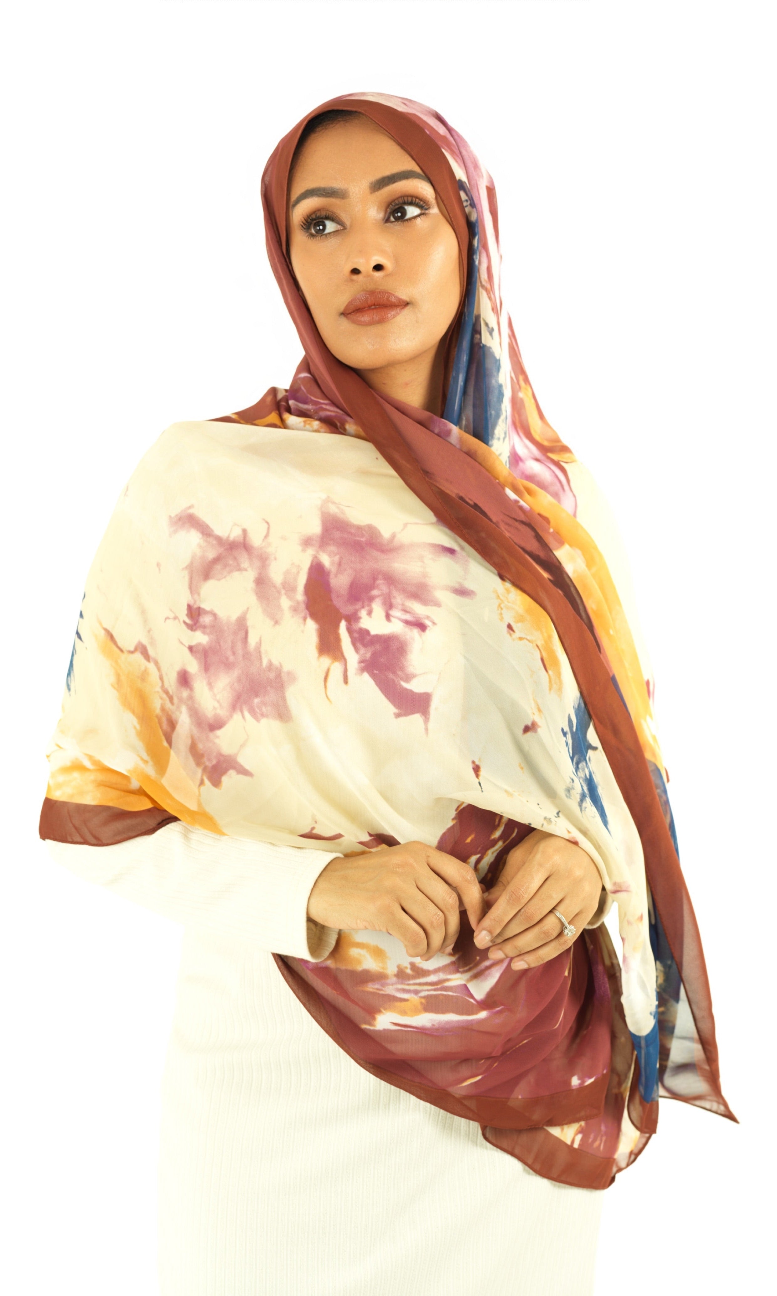 Beauty of Art Chiffon print hijab Kabayare