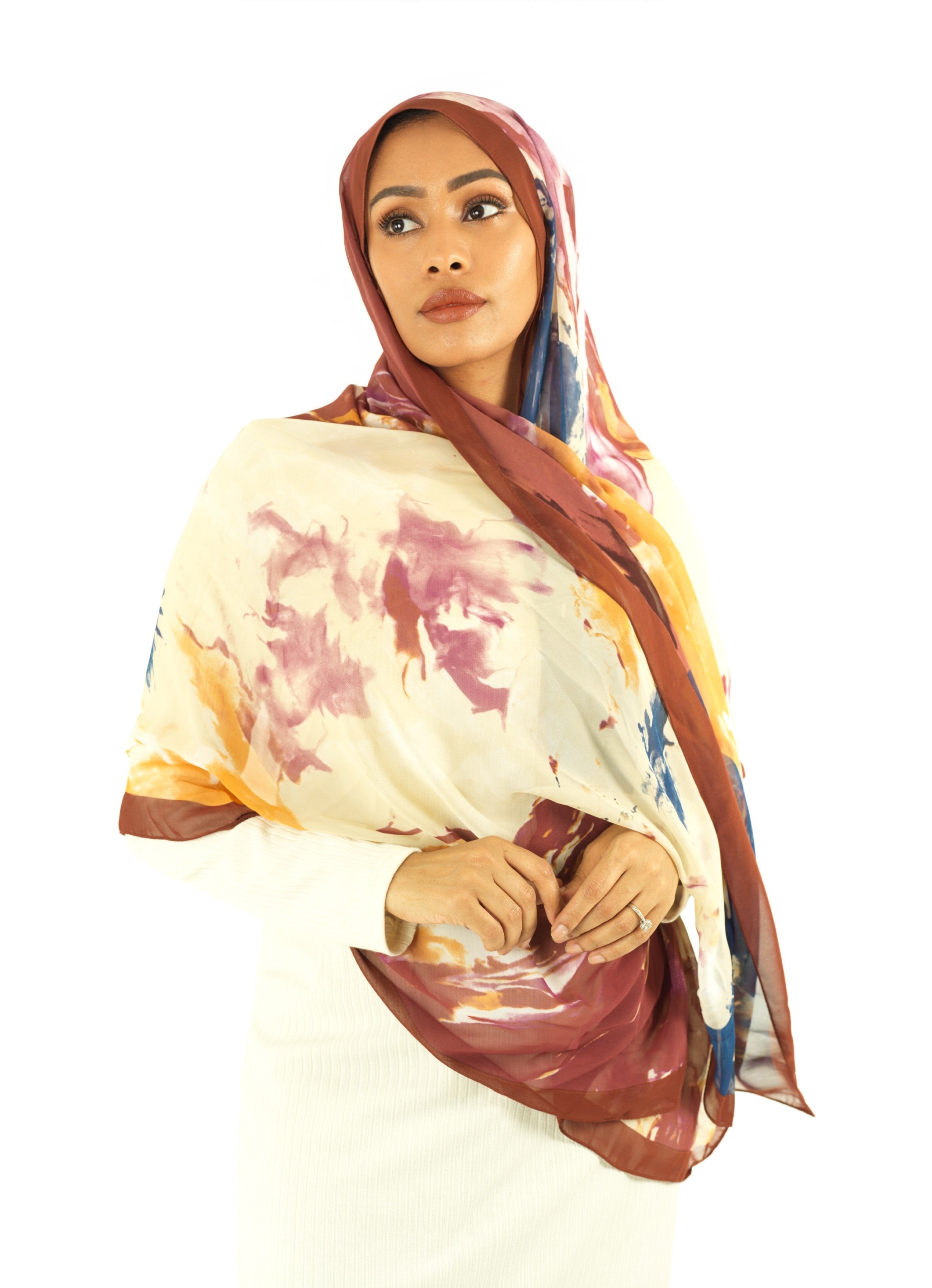 Beauty of Art Chiffon print hijab Kabayare