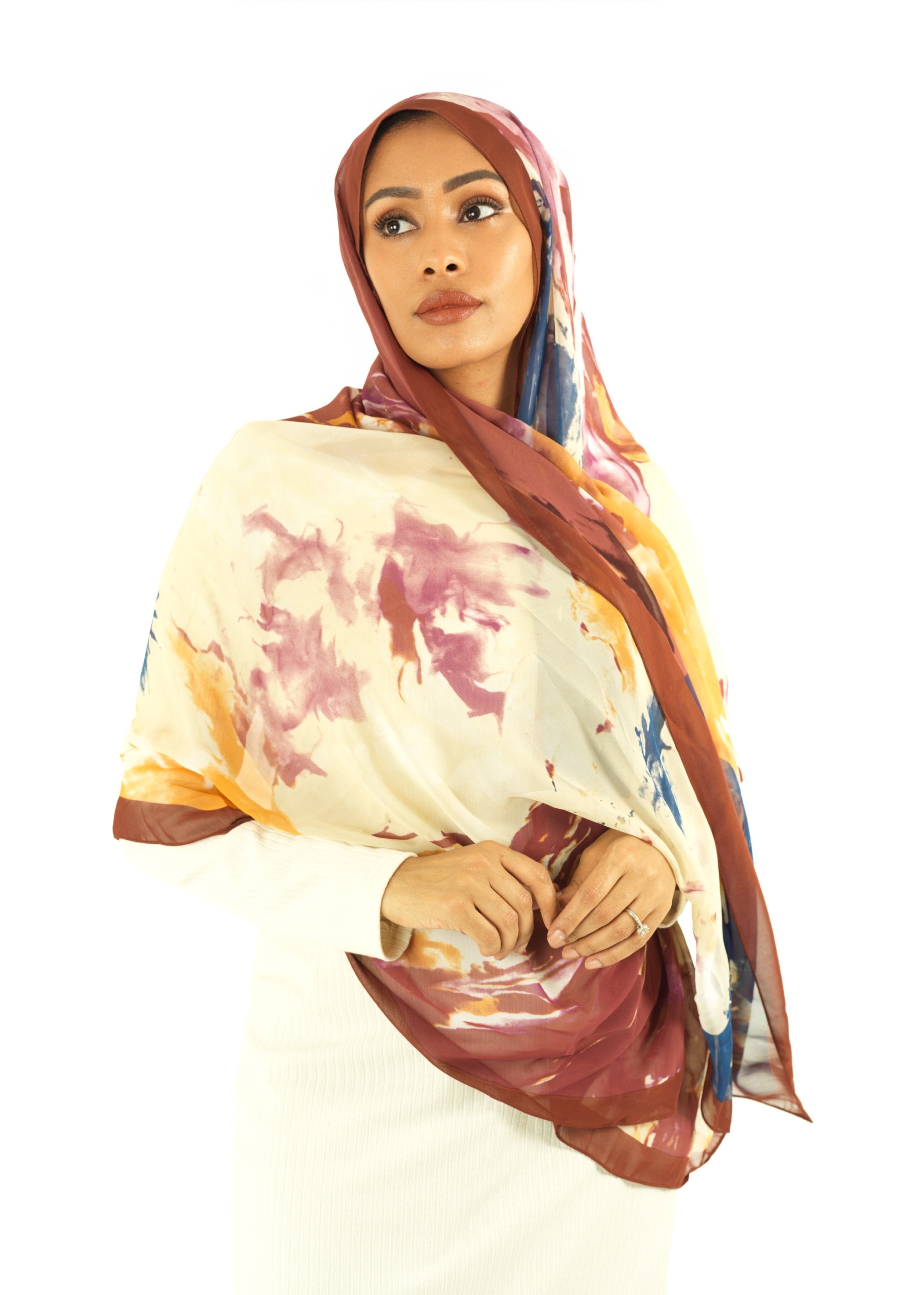 Beauty of Art Chiffon print hijab Kabayare