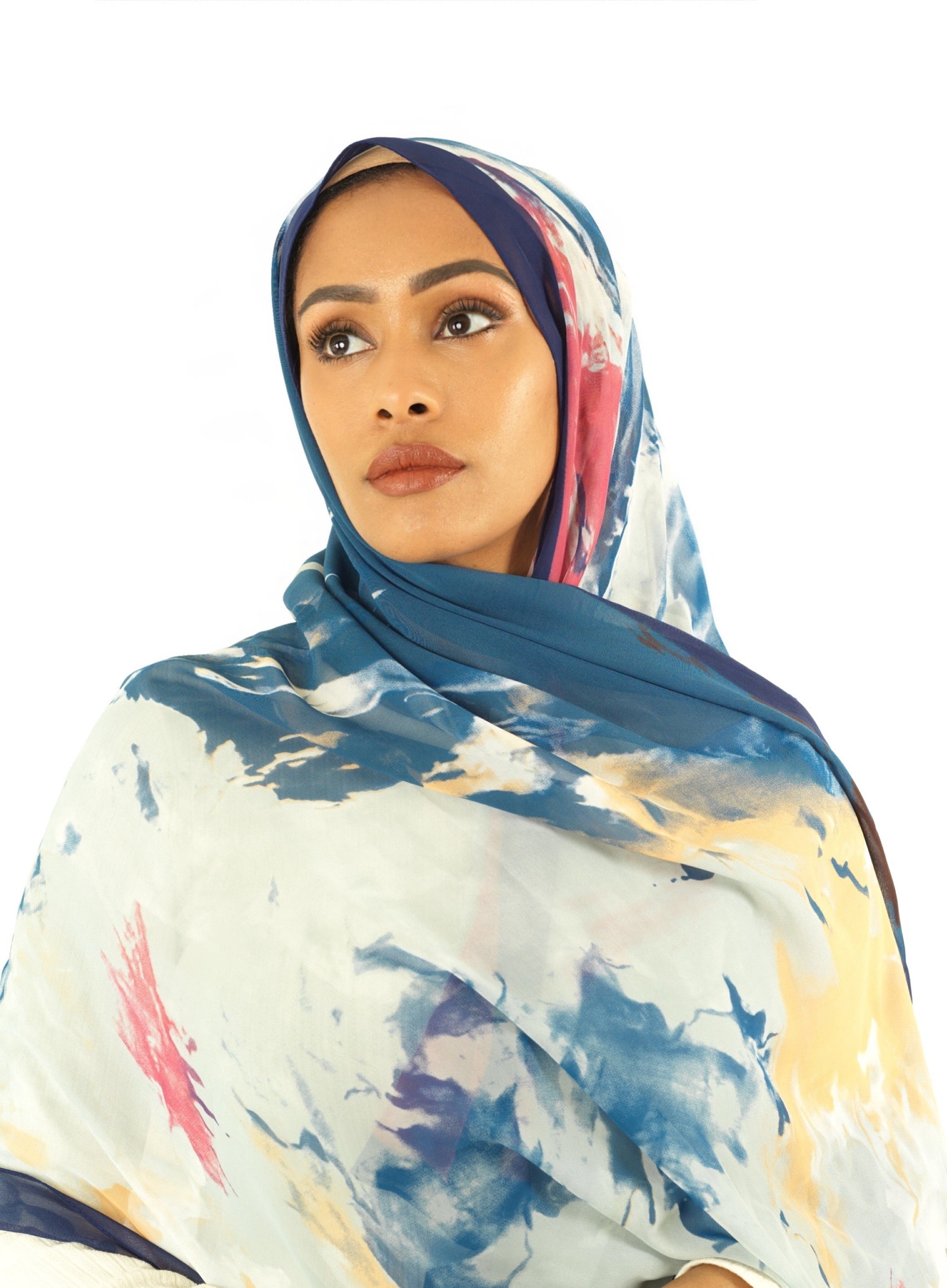 Beauty of Art Chiffon print hijab Kabayare
